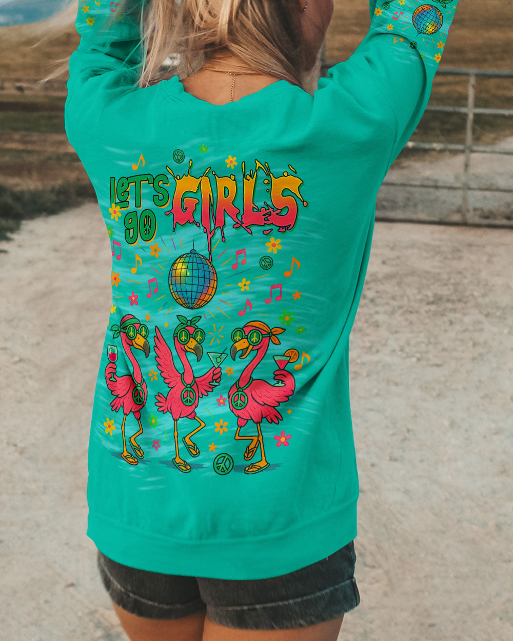 LET'S GO GIRLS FLAMINGO ALL OVER PRINT  - TLTW0605254