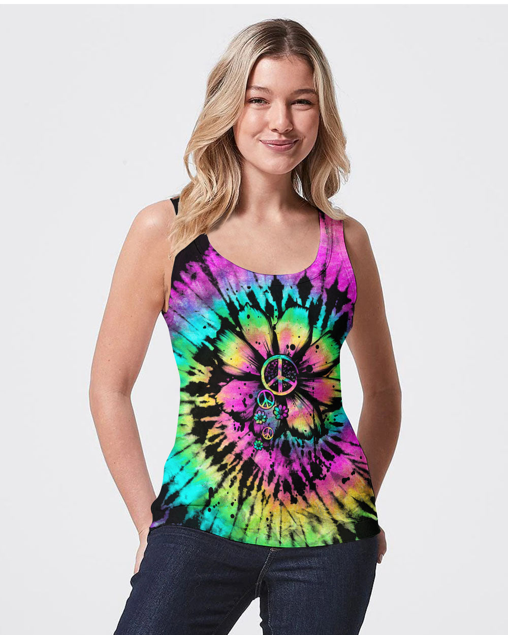 HIPPIE SOUL DAISY TIE DYE COLORFUL ALL OVER PRINT - TLTW0607231