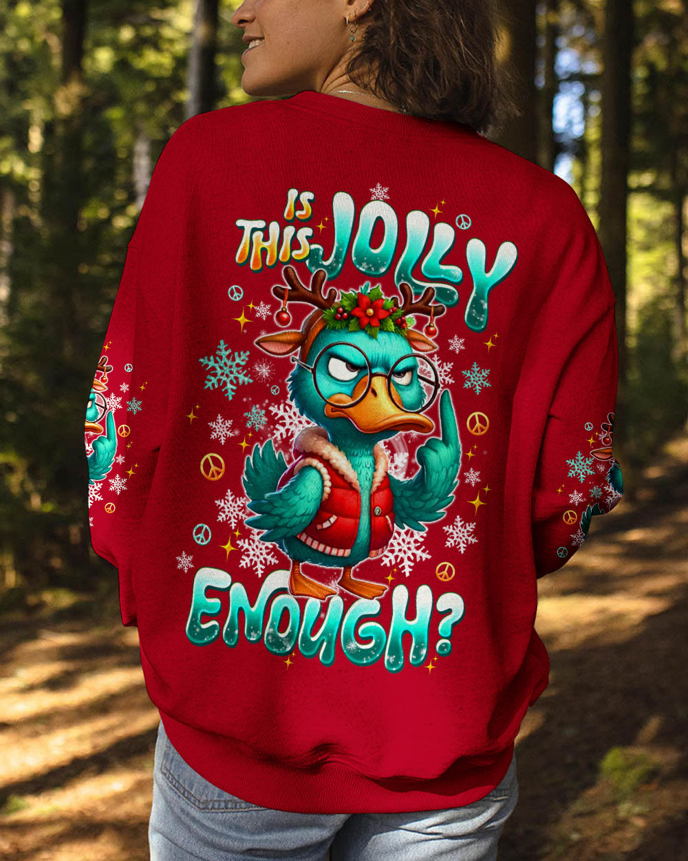 IS THIS JOLLY ENOUGH DUCK CHRISTMAS ALL OVER PRINT - TLTW0610253