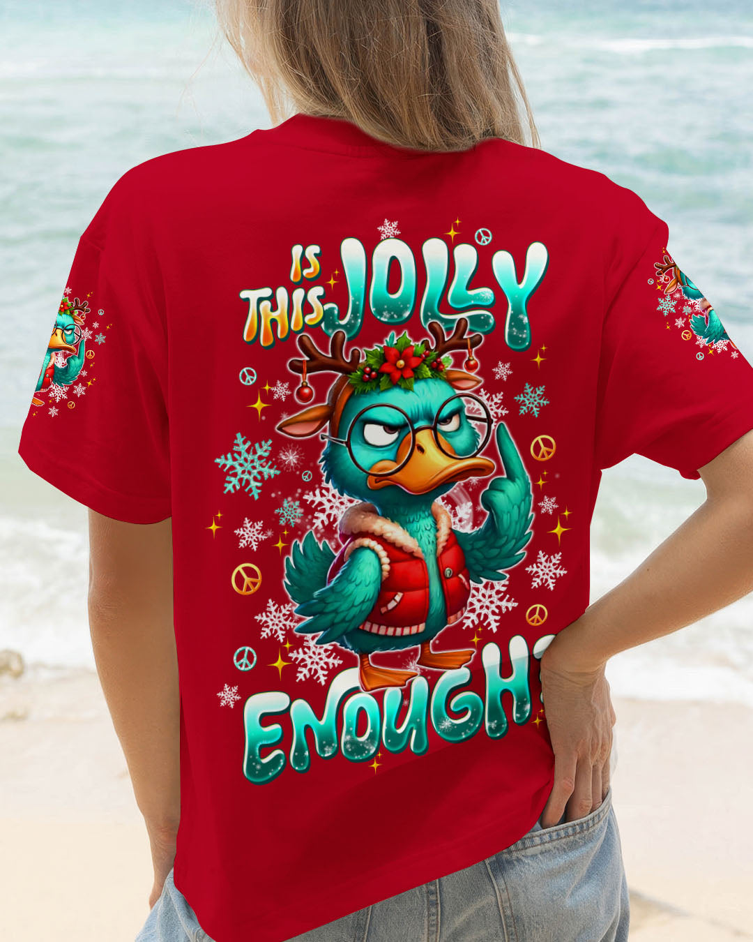 IS THIS JOLLY ENOUGH DUCK CHRISTMAS ALL OVER PRINT - TLTW0610253
