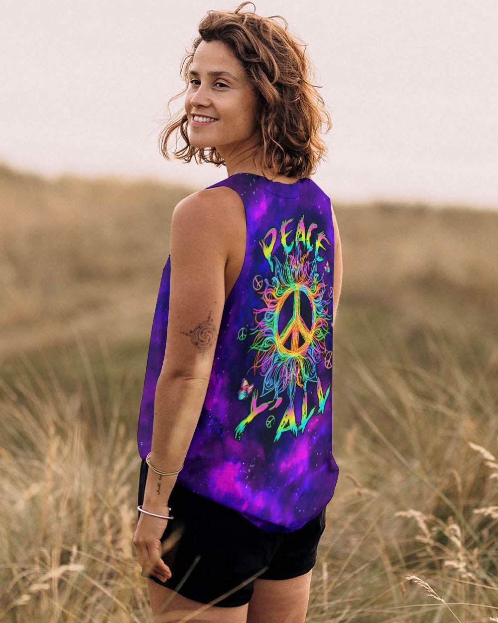 PEACE Y'ALL COLORFUL ALL OVER PRINT - TLTW0611244
