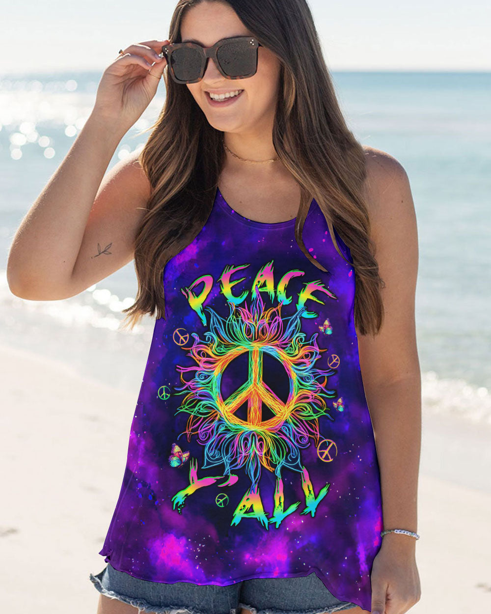 PEACE Y'ALL COLORFUL ALL OVER PRINT - TLTW0611244