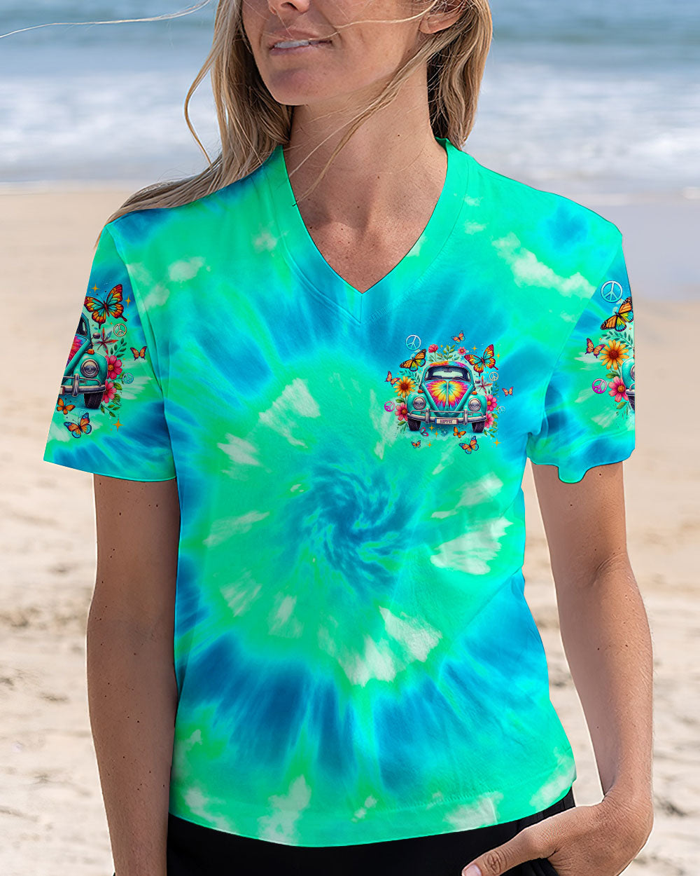 RUNNING AGAINST THE WIND TIE DYE CAR ALL OVER PRINT - TLTW0612244