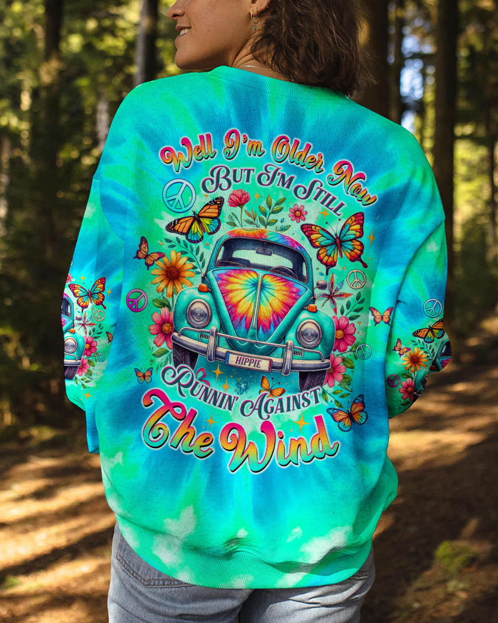 RUNNING AGAINST THE WIND TIE DYE CAR ALL OVER PRINT - TLTW0612244