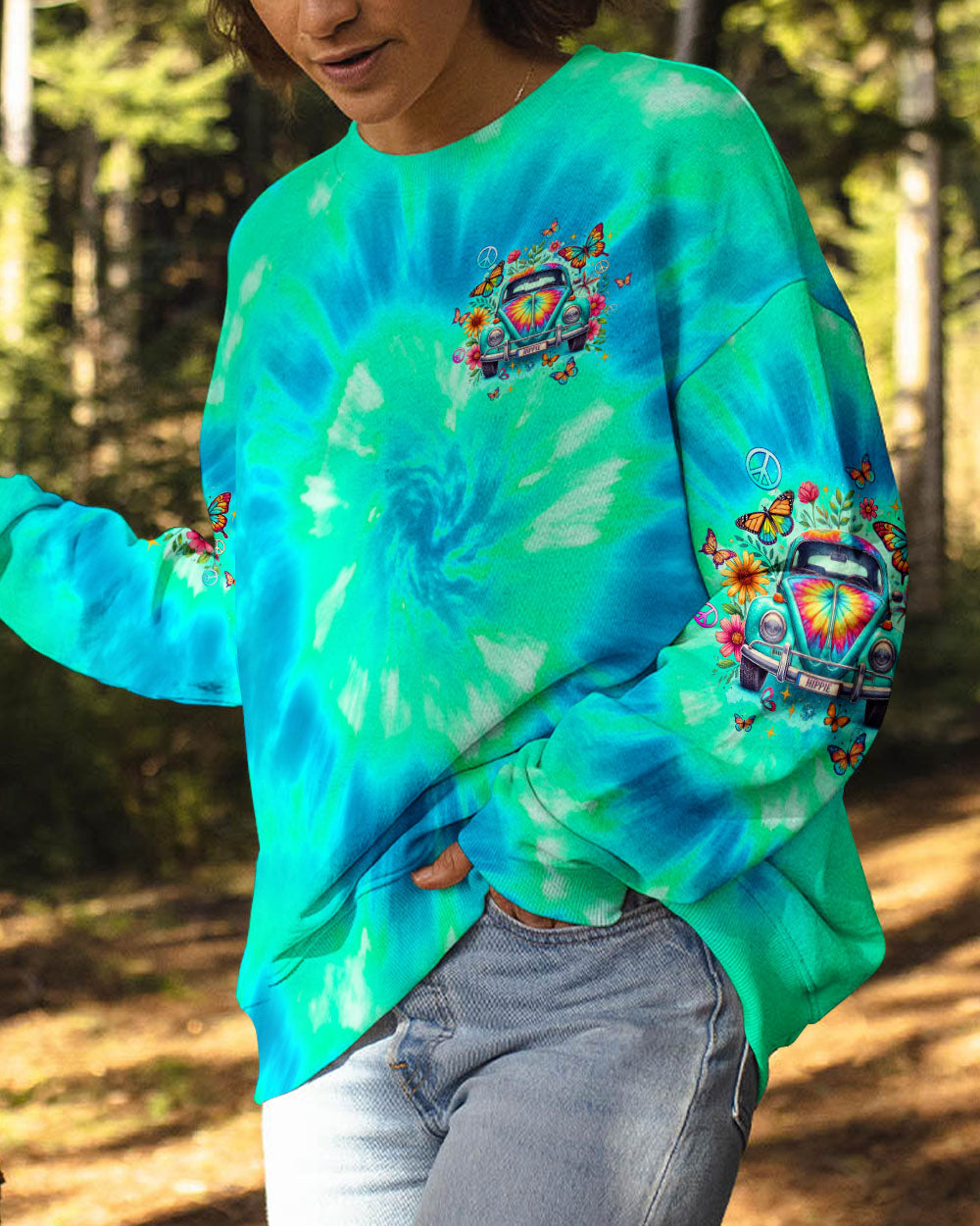 RUNNING AGAINST THE WIND TIE DYE CAR ALL OVER PRINT - TLTW0612244