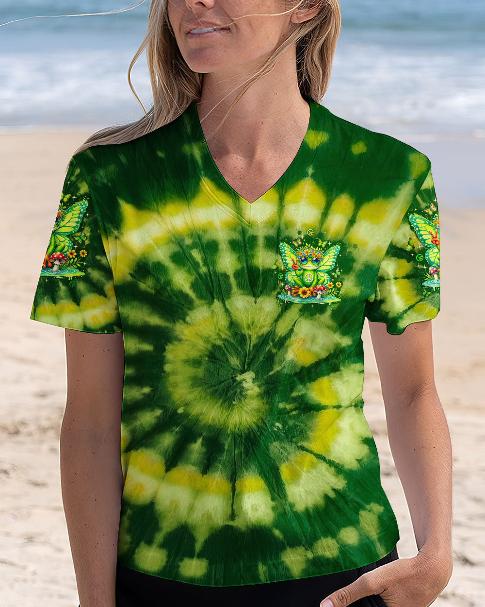BE YOU THE WORLD WILL ADJUST FROG TIE DYE  ALL OVER PRINT  - TLTW0701253