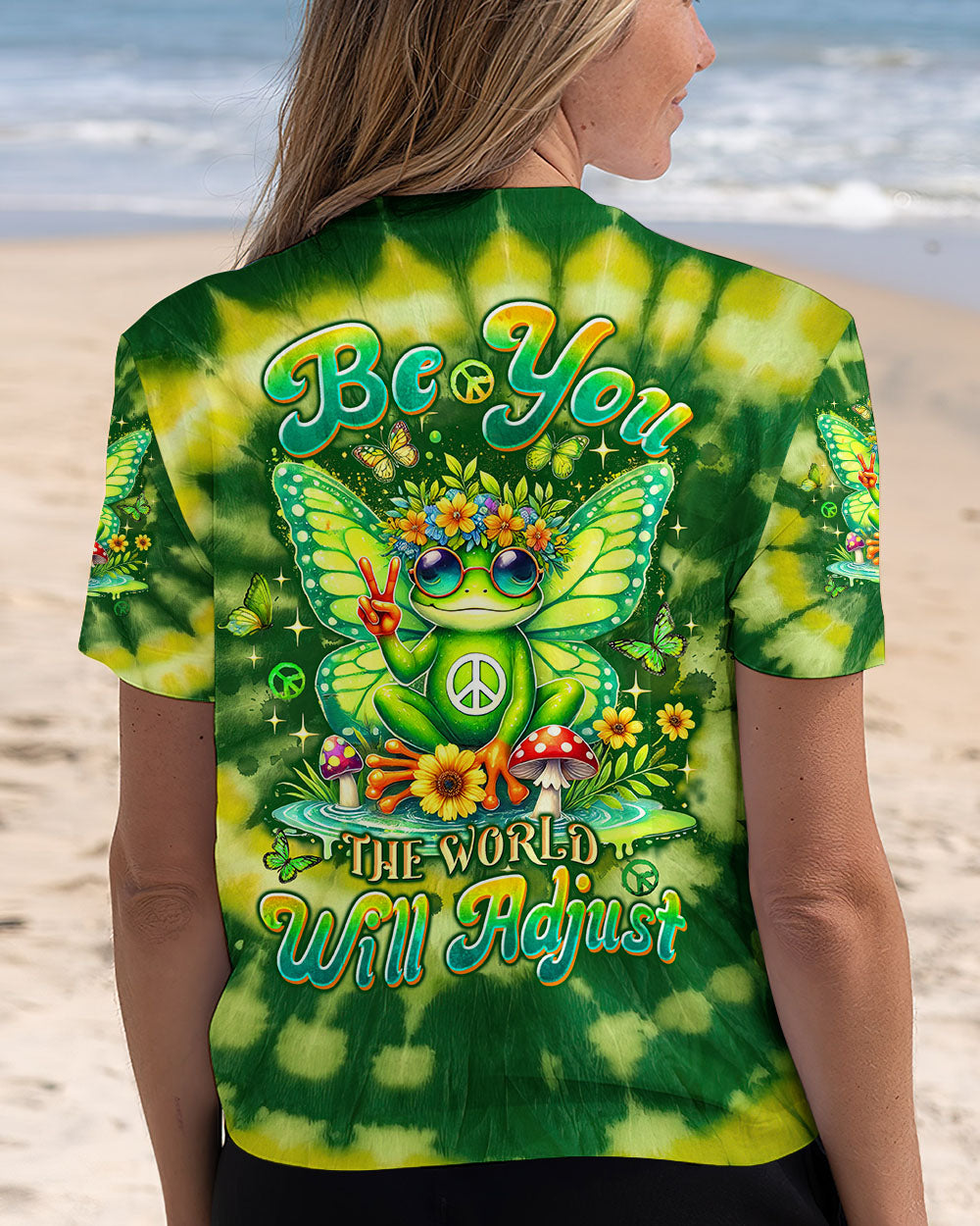BE YOU THE WORLD WILL ADJUST FROG TIE DYE  ALL OVER PRINT  - TLTW0701253