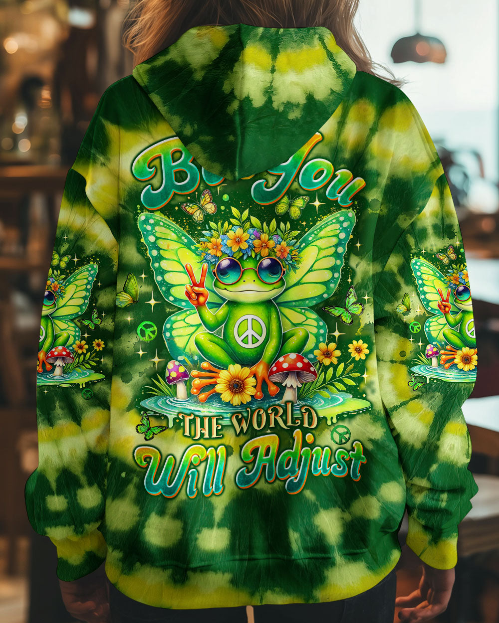 BE YOU THE WORLD WILL ADJUST FROG TIE DYE  ALL OVER PRINT  - TLTW0701253