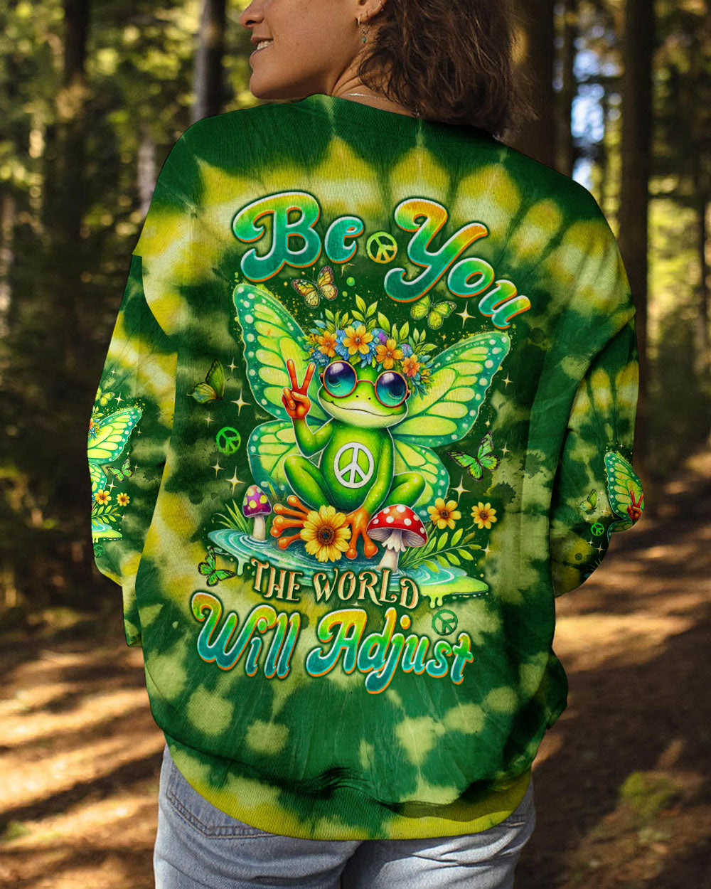 BE YOU THE WORLD WILL ADJUST FROG TIE DYE  ALL OVER PRINT  - TLTW0701253