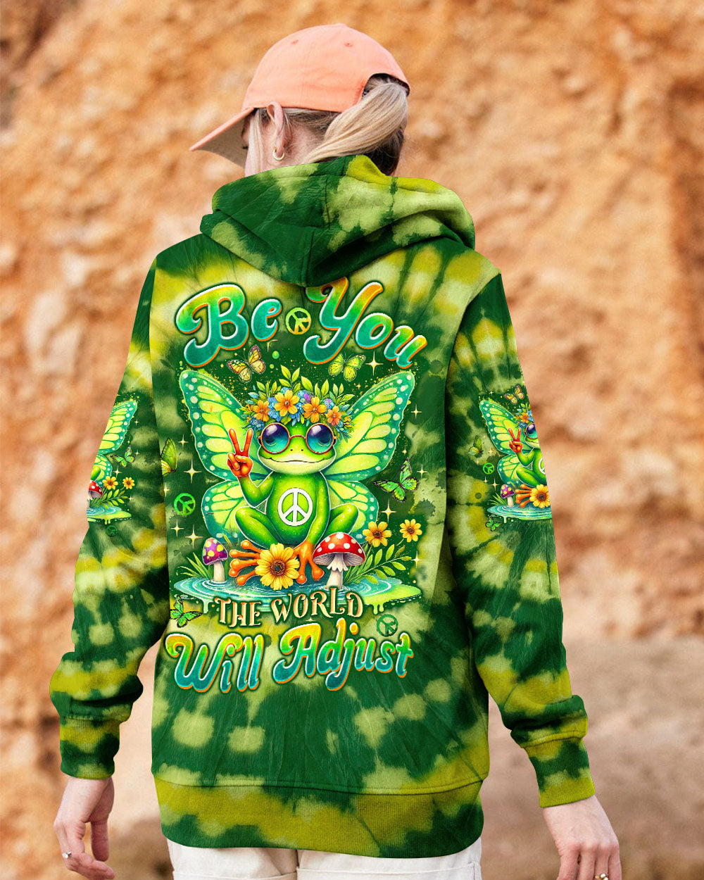 BE YOU THE WORLD WILL ADJUST FROG TIE DYE  ALL OVER PRINT  - TLTW0701253