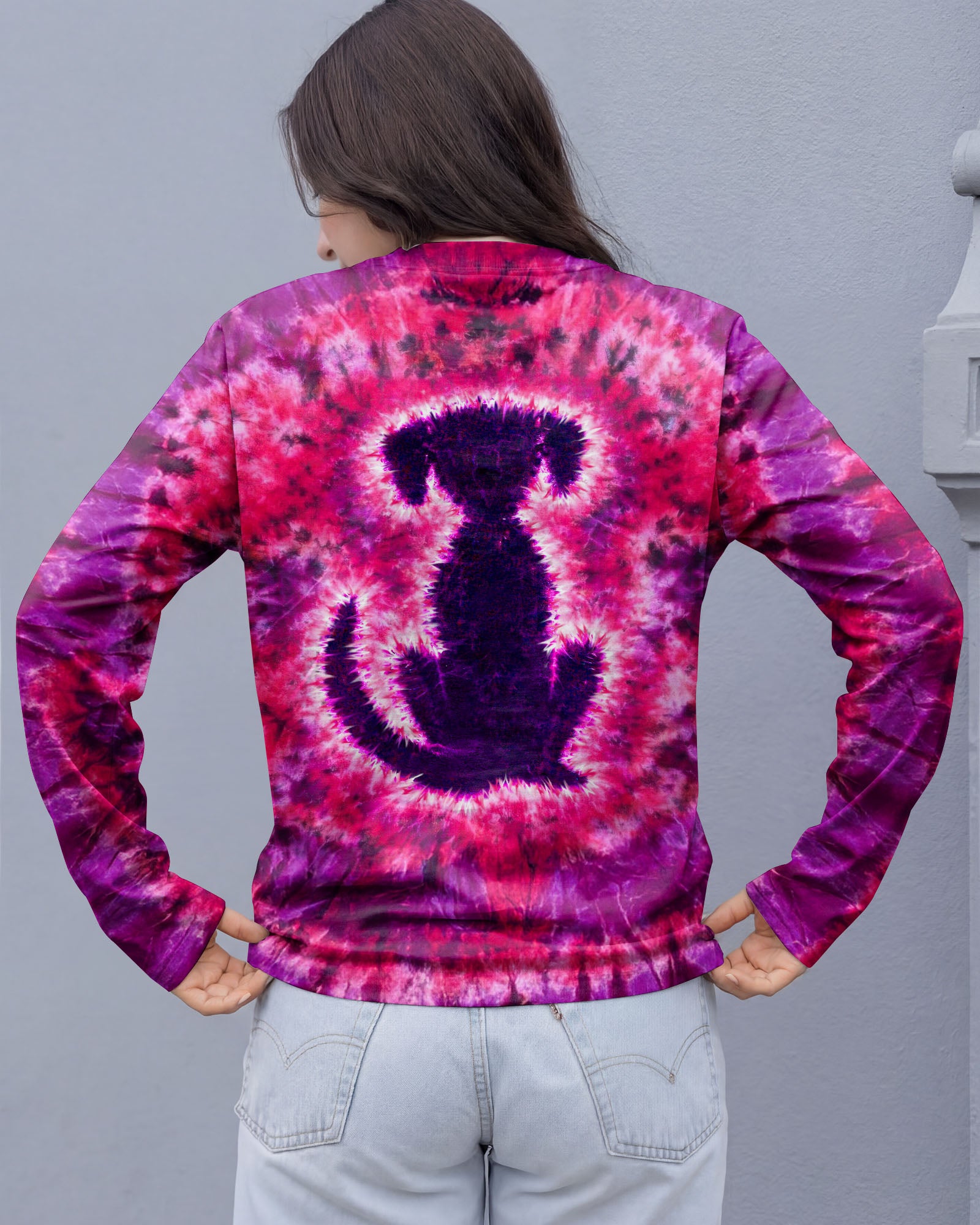 LABRADOR DOG PINK & PURPLE SWIRL ALL OVER PRINT   - TLTW0701261
