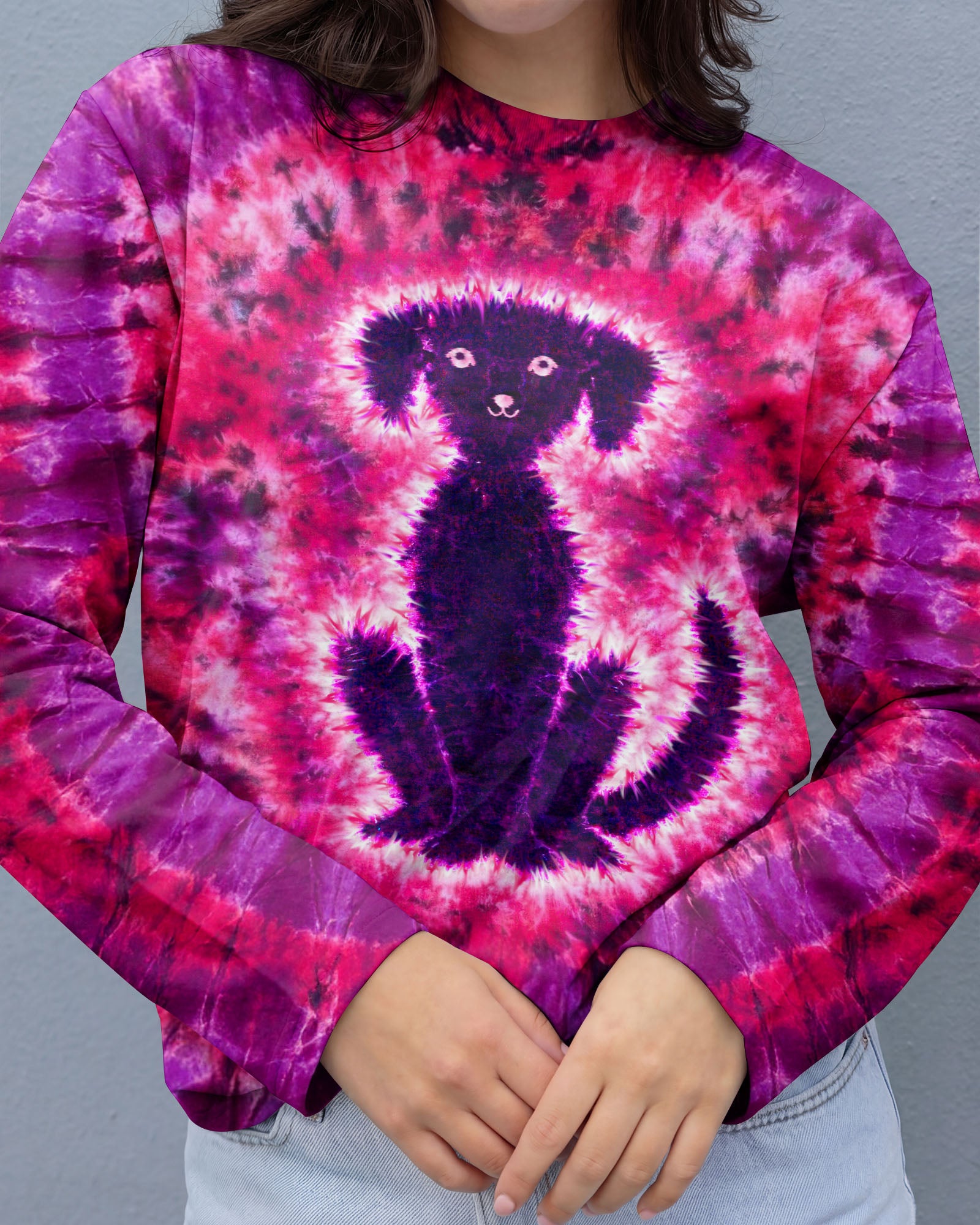 LABRADOR DOG PINK & PURPLE SWIRL ALL OVER PRINT   - TLTW0701261