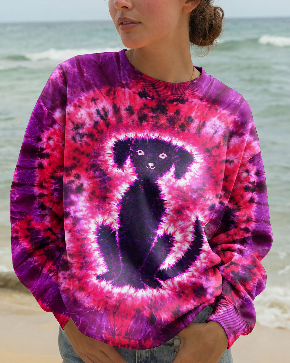 LABRADOR DOG PINK & PURPLE SWIRL ALL OVER PRINT   - TLTW0701261