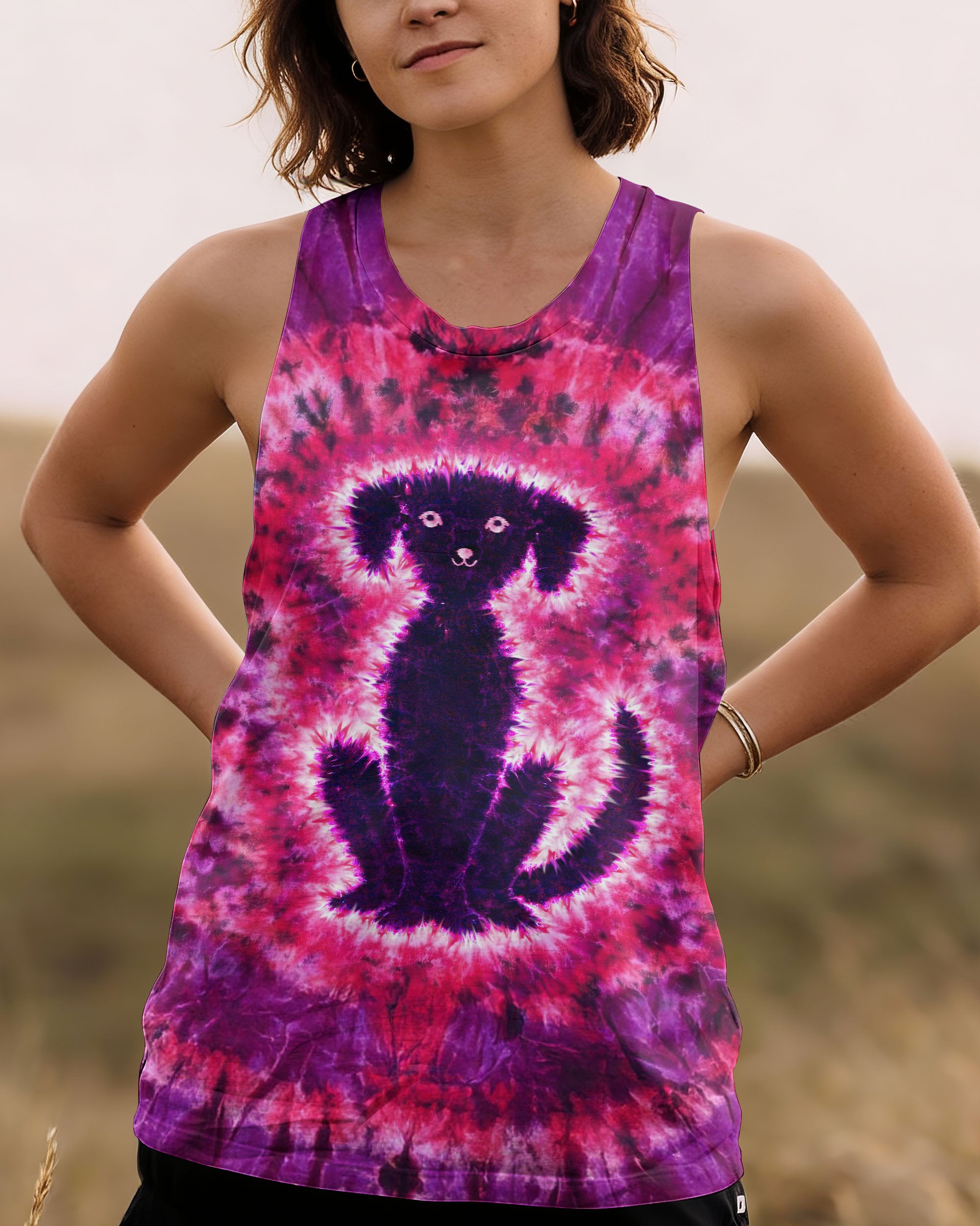 LABRADOR DOG PINK & PURPLE SWIRL ALL OVER PRINT   - TLTW0701261