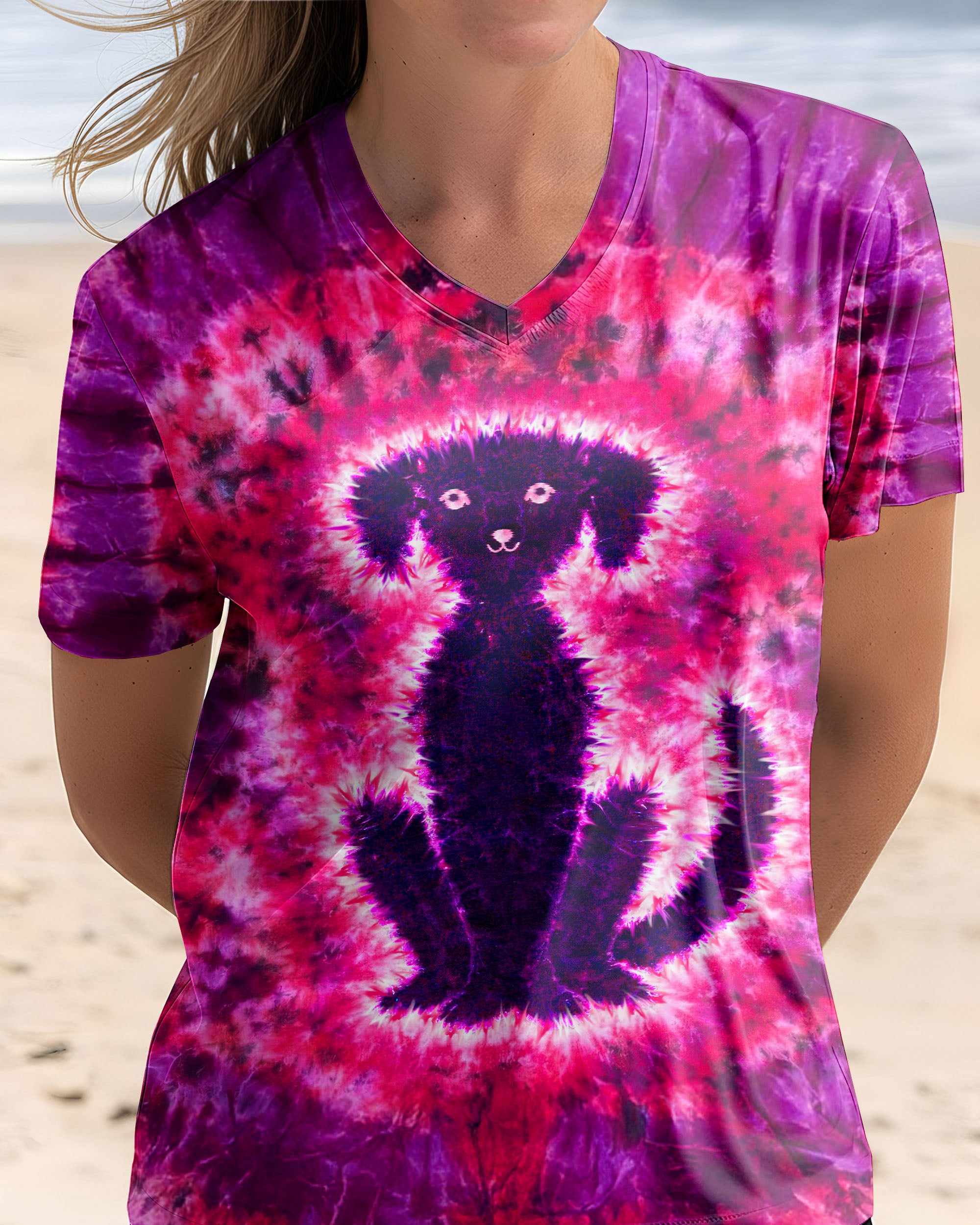 LABRADOR DOG PINK & PURPLE SWIRL ALL OVER PRINT   - TLTW0701261