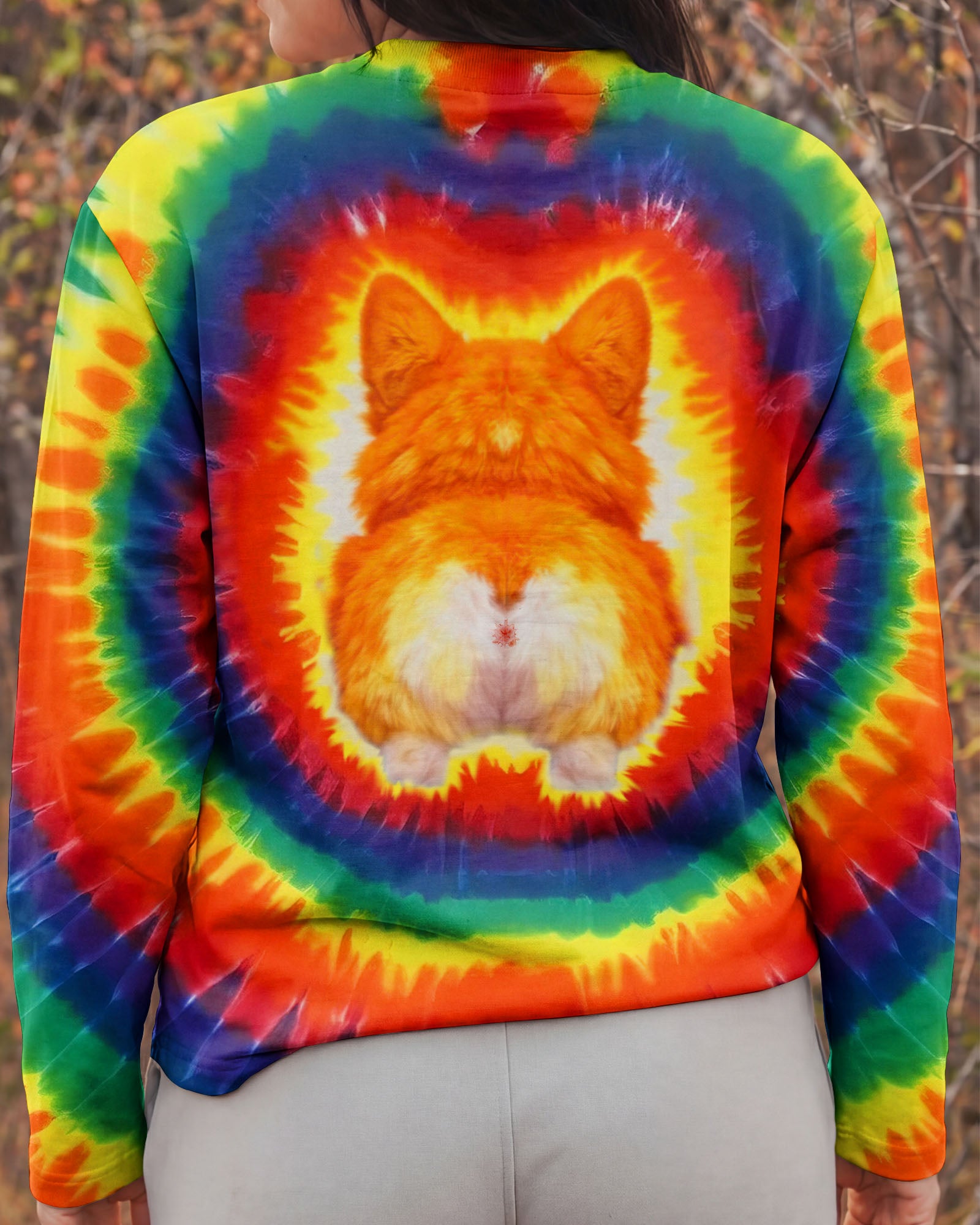 CUTE CORGI COLORFUL SWIRL ALL OVER PRINT   - TLTW0701262