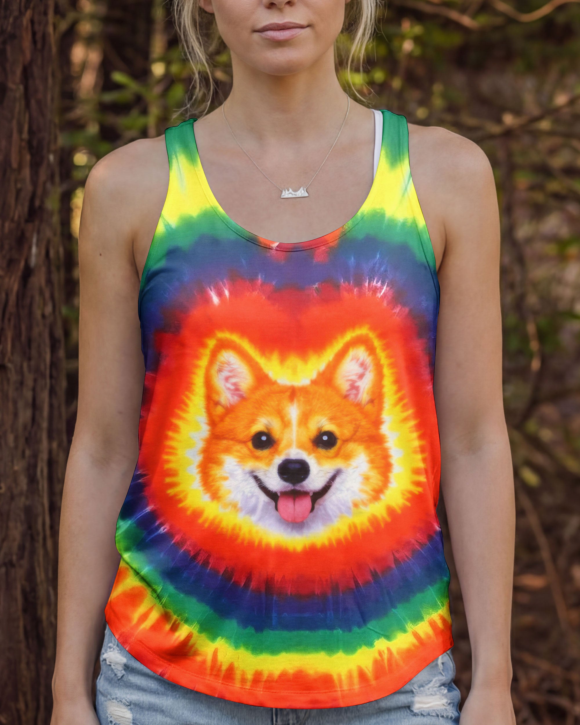 CUTE CORGI COLORFUL SWIRL ALL OVER PRINT   - TLTW0701262