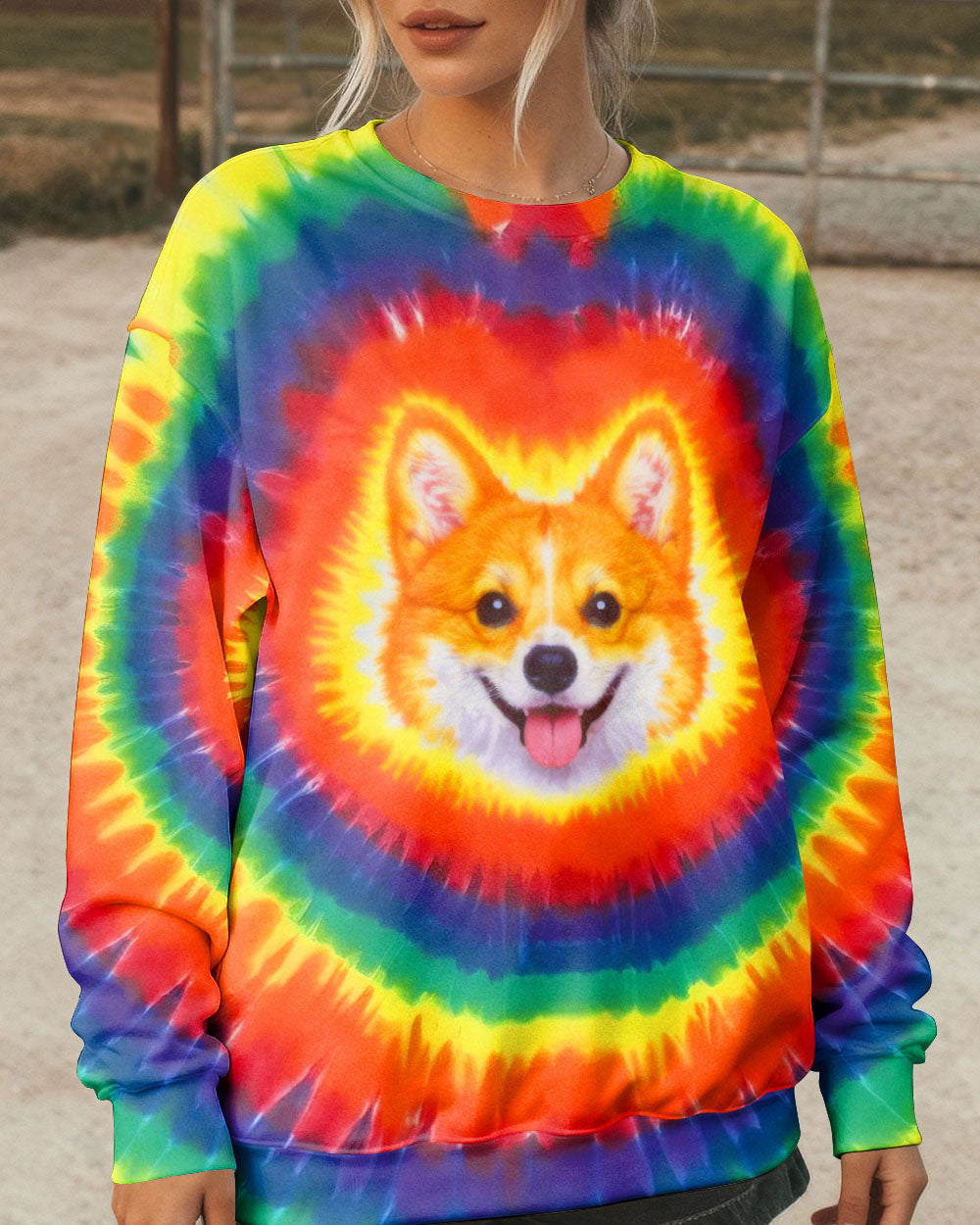 CUTE CORGI COLORFUL SWIRL ALL OVER PRINT   - TLTW0701262