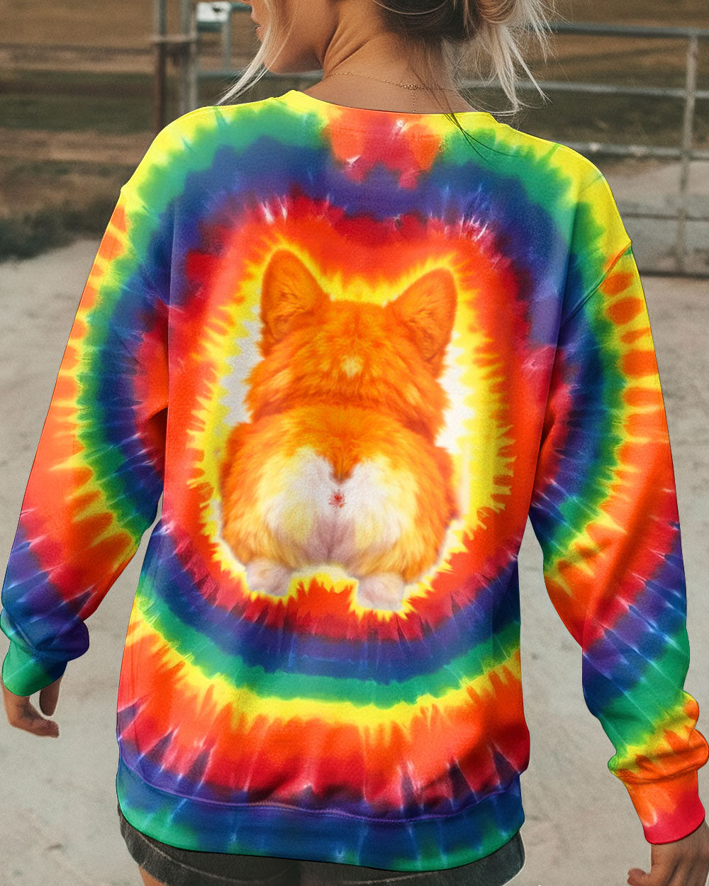 CUTE CORGI COLORFUL SWIRL ALL OVER PRINT   - TLTW0701262