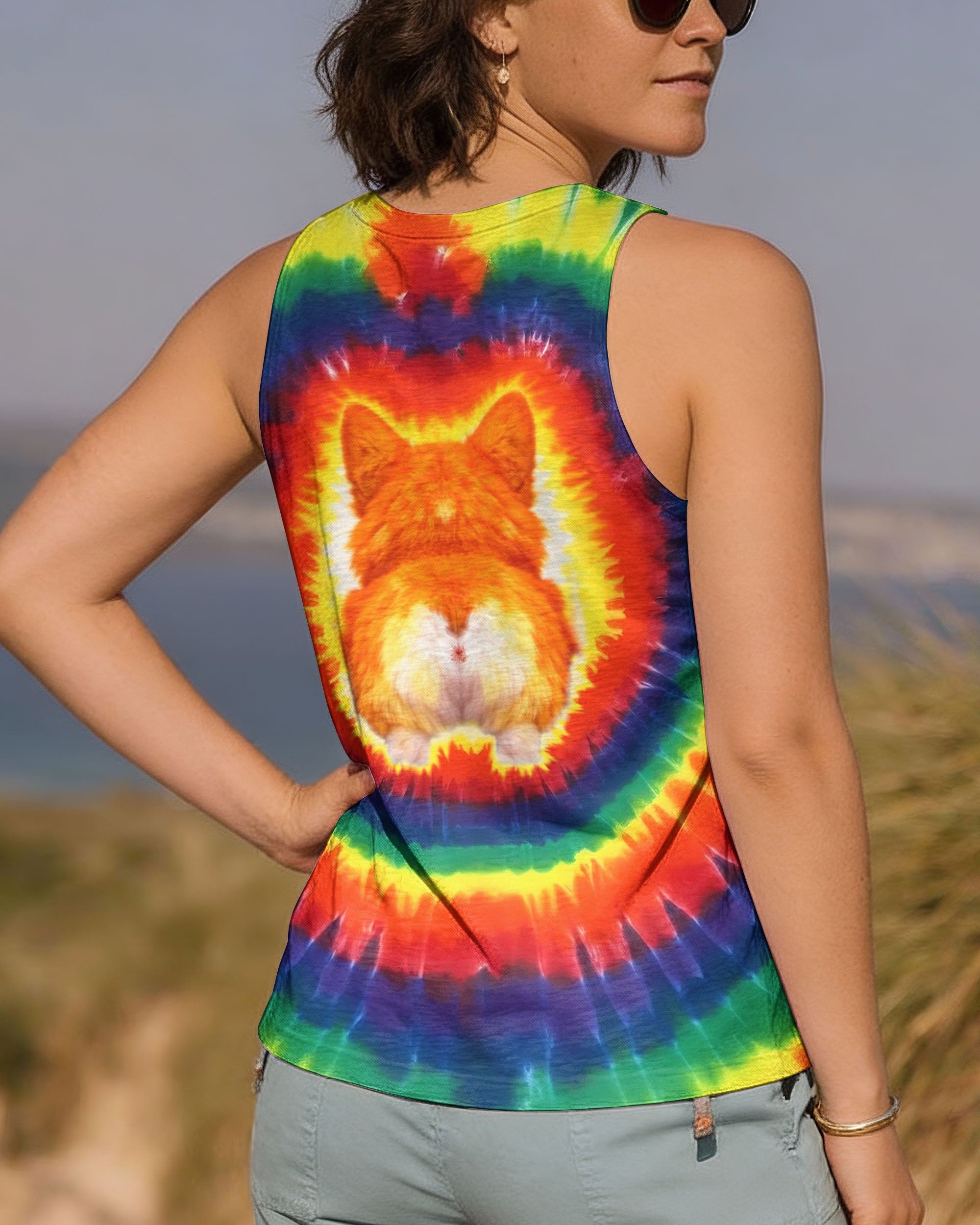 CUTE CORGI COLORFUL SWIRL ALL OVER PRINT   - TLTW0701262
