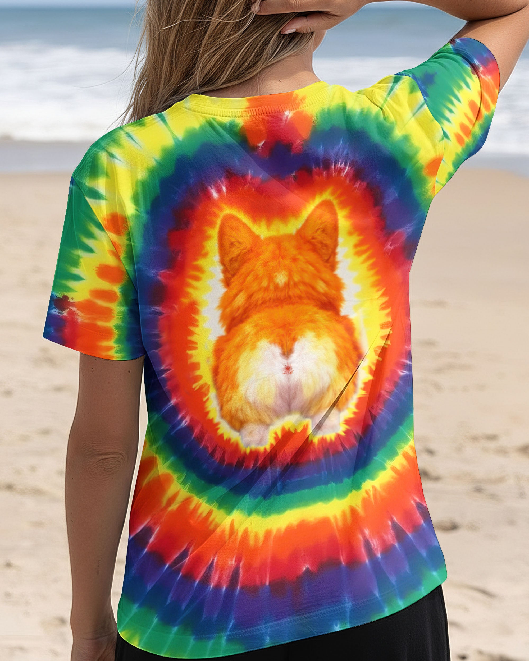 CUTE CORGI COLORFUL SWIRL ALL OVER PRINT   - TLTW0701262