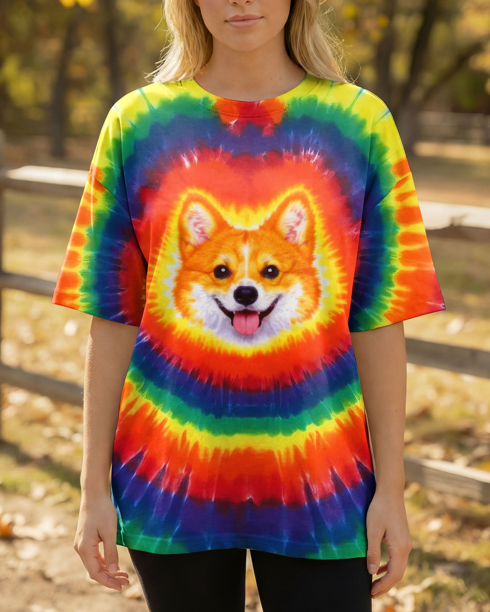 CUTE CORGI COLORFUL SWIRL ALL OVER PRINT   - TLTW0701262