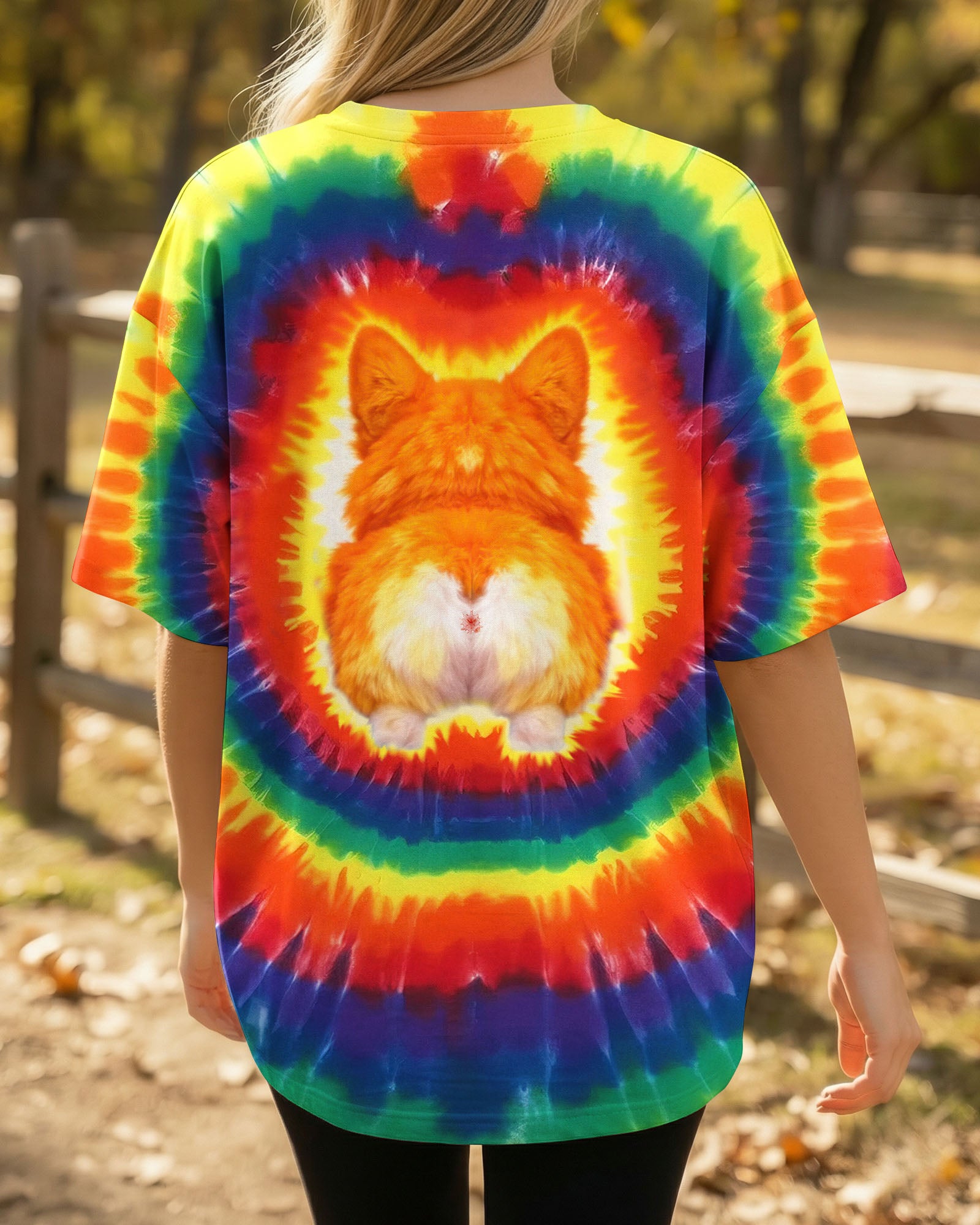 CUTE CORGI COLORFUL SWIRL ALL OVER PRINT   - TLTW0701262