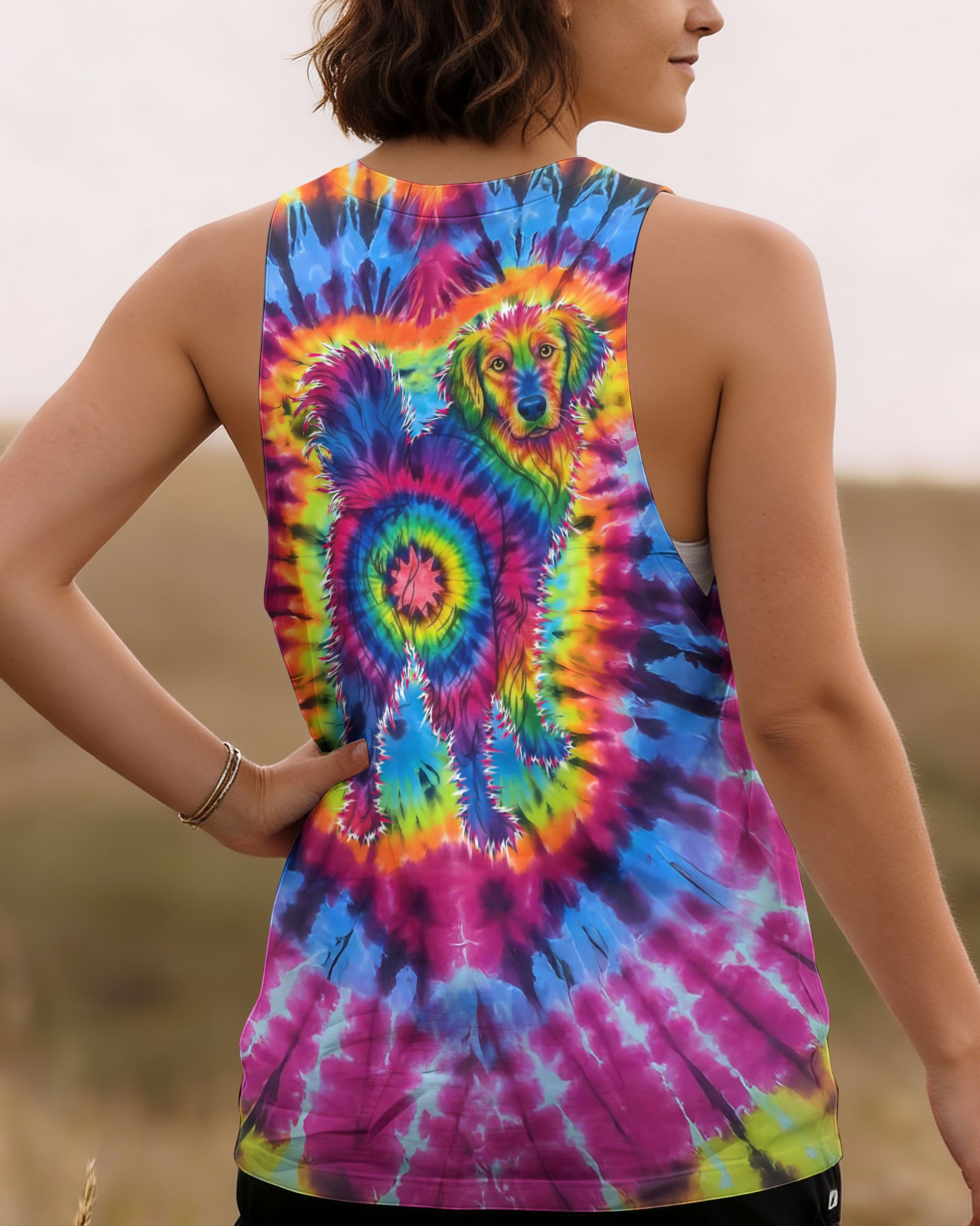 GOLDEN RETRIEVER  DOG SWIRL ALL OVER PRINT - TLTW0701263