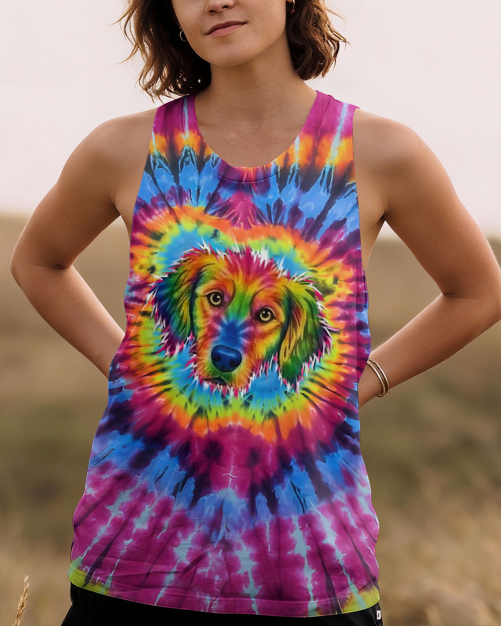 GOLDEN RETRIEVER  DOG SWIRL ALL OVER PRINT - TLTW0701263