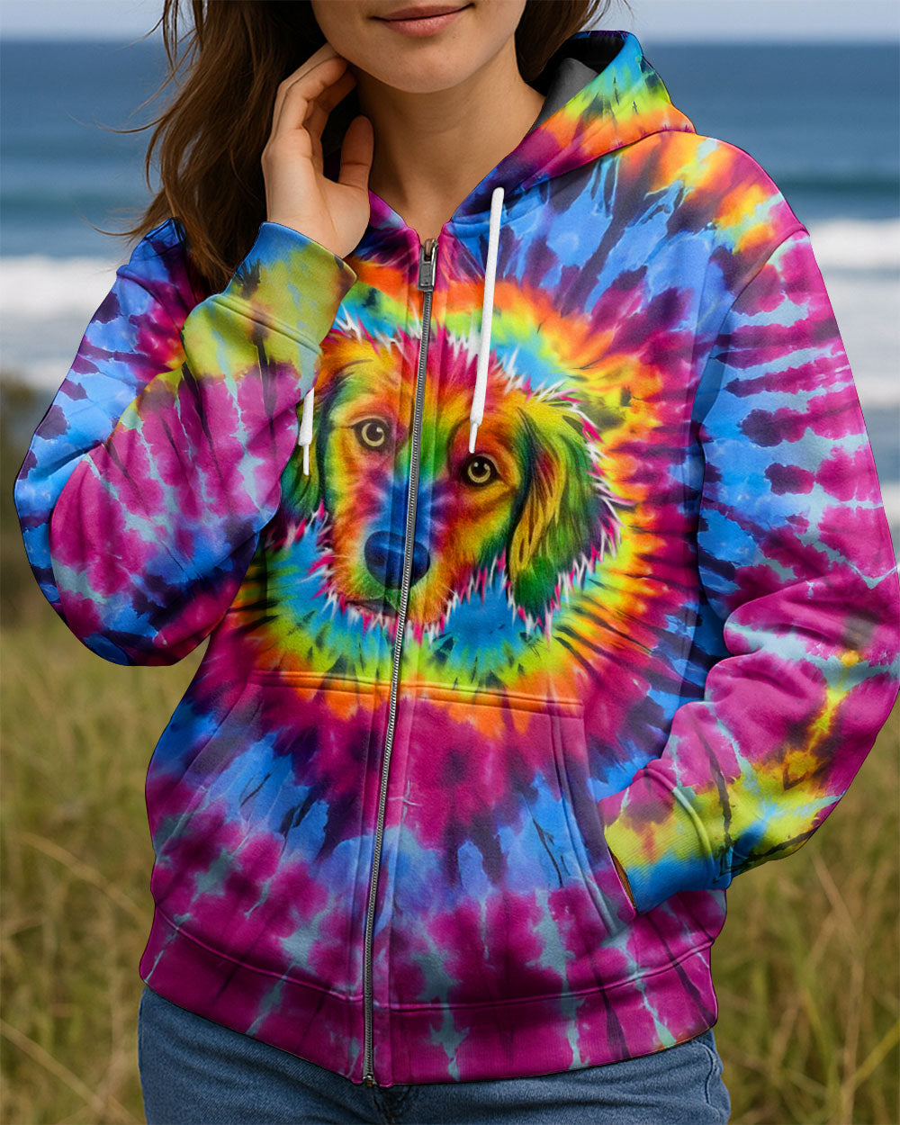 GOLDEN RETRIEVER  DOG SWIRL ALL OVER PRINT - TLTW0701263