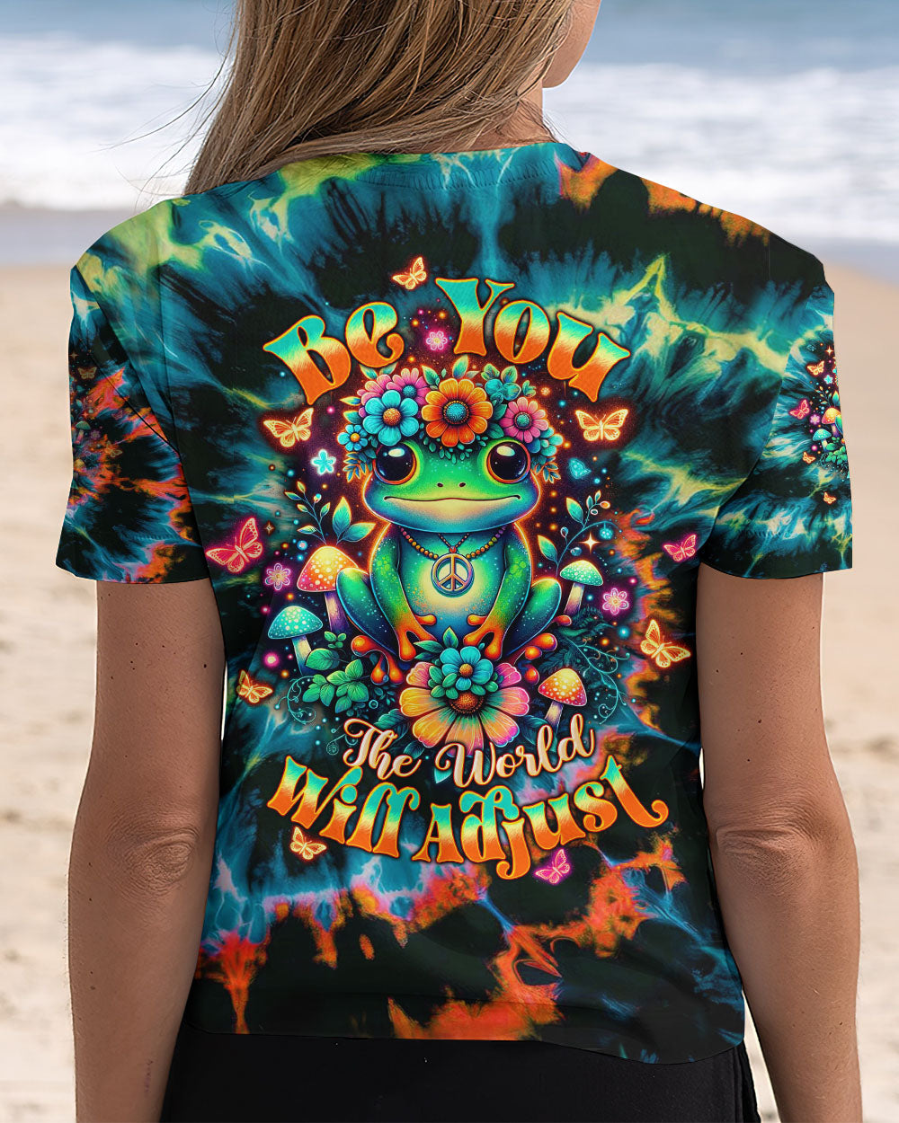 BE YOU THE WORLD WILL ADJUST FROG TIE DYE  ALL OVER PRINT  - TLTW0801251