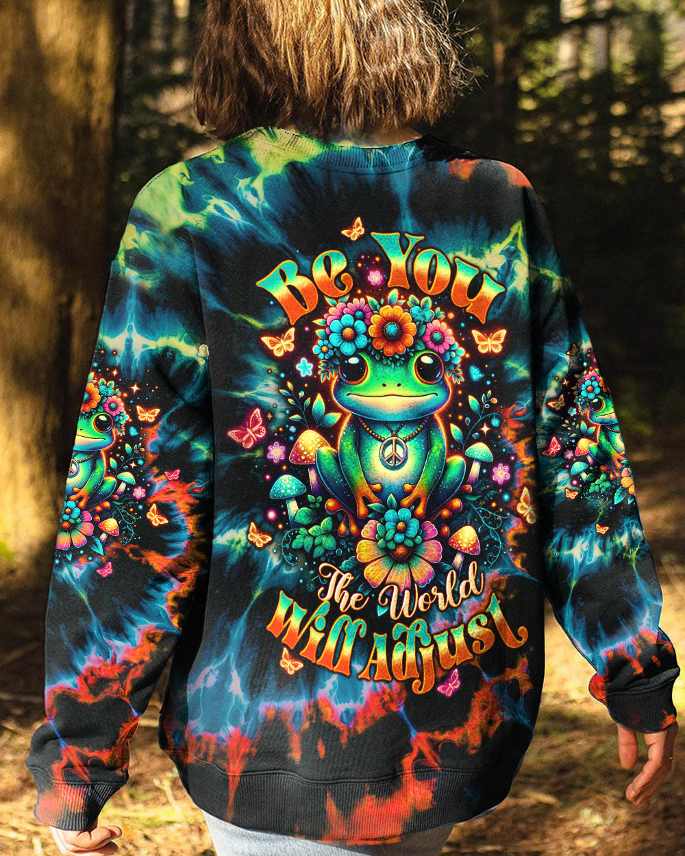 BE YOU THE WORLD WILL ADJUST FROG TIE DYE  ALL OVER PRINT  - TLTW0801251