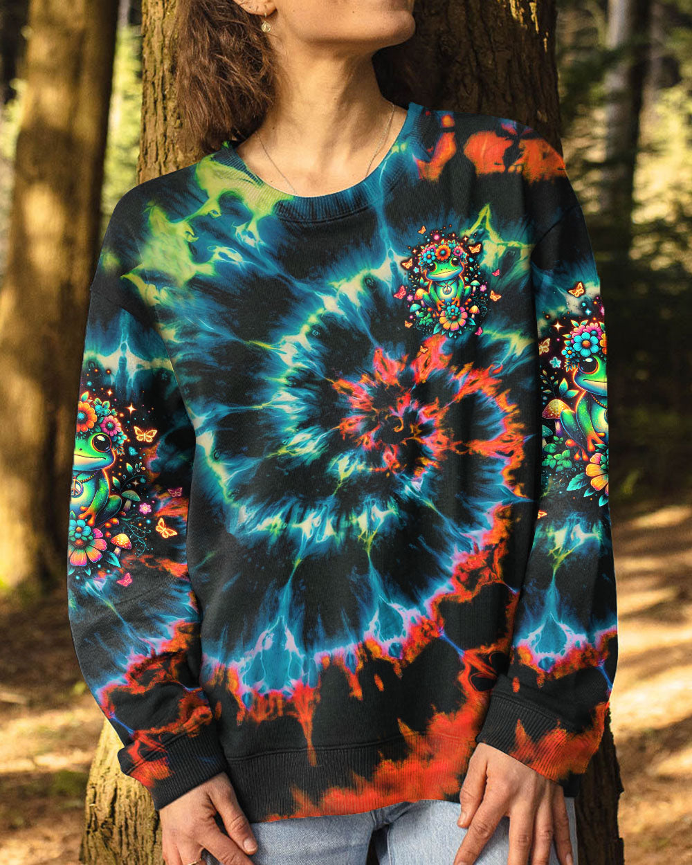 BE YOU THE WORLD WILL ADJUST FROG TIE DYE  ALL OVER PRINT  - TLTW0801251