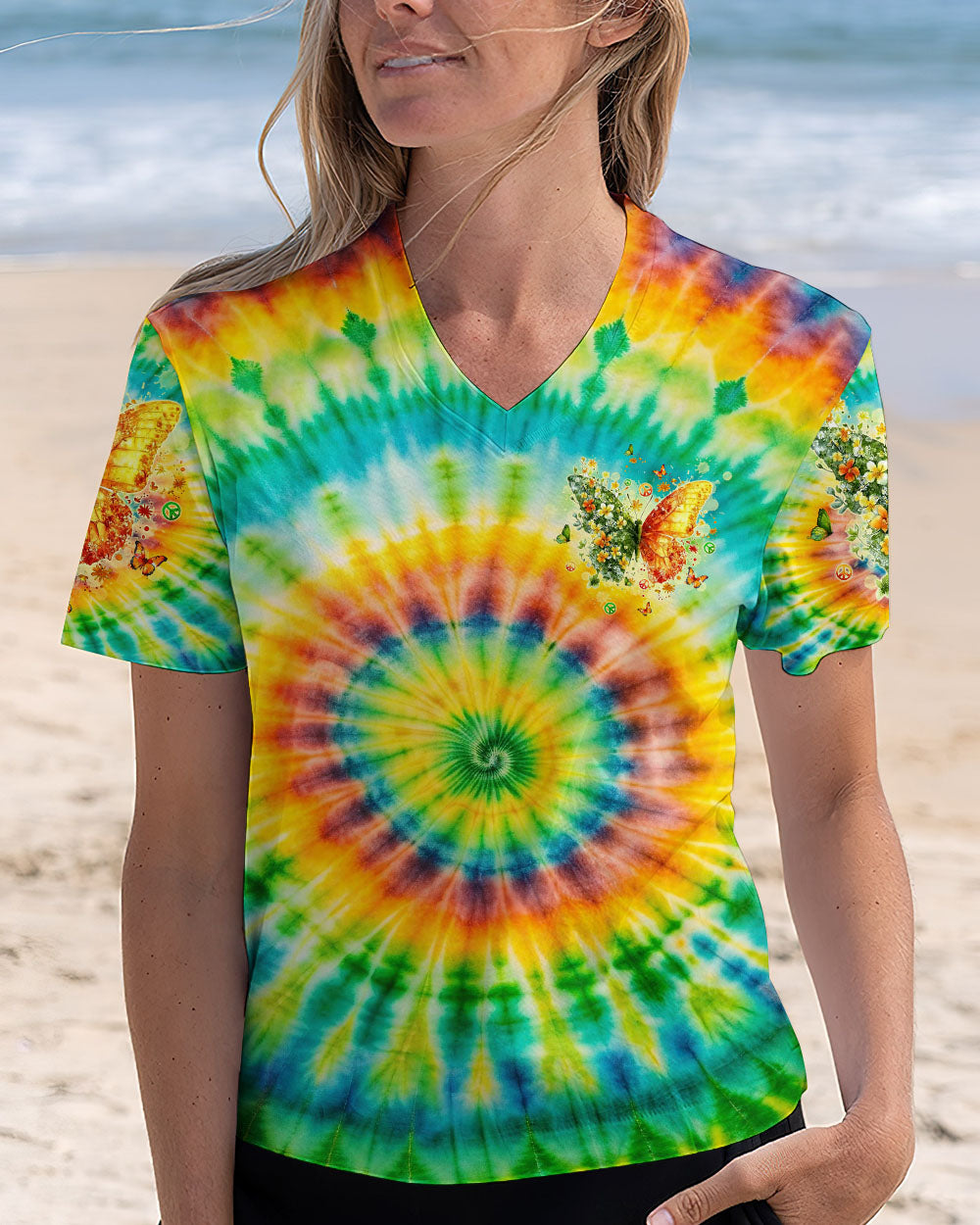 BE YOU THE WORLD WILL ADJUST BUTTERFLY TIE DYE  ALL OVER PRINT  - TLTW0801255