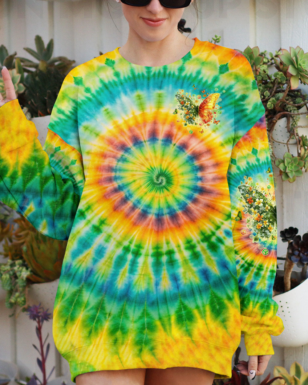 BE YOU THE WORLD WILL ADJUST BUTTERFLY TIE DYE  ALL OVER PRINT  - TLTW0801255