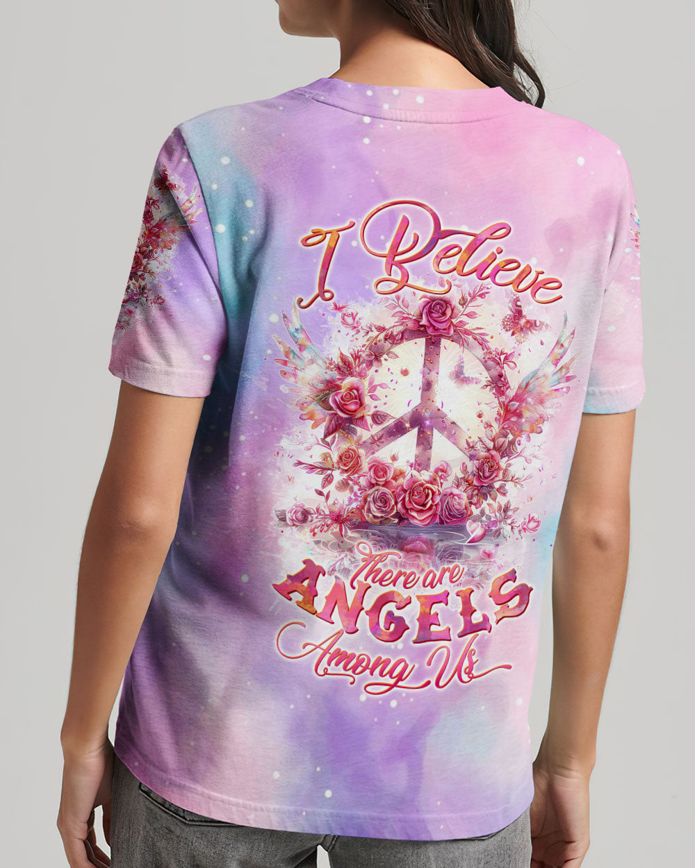 I BELIEVE THERE ARE ANGELS AMONG US PEACE ALL OVER PRINT - TLTW0804244