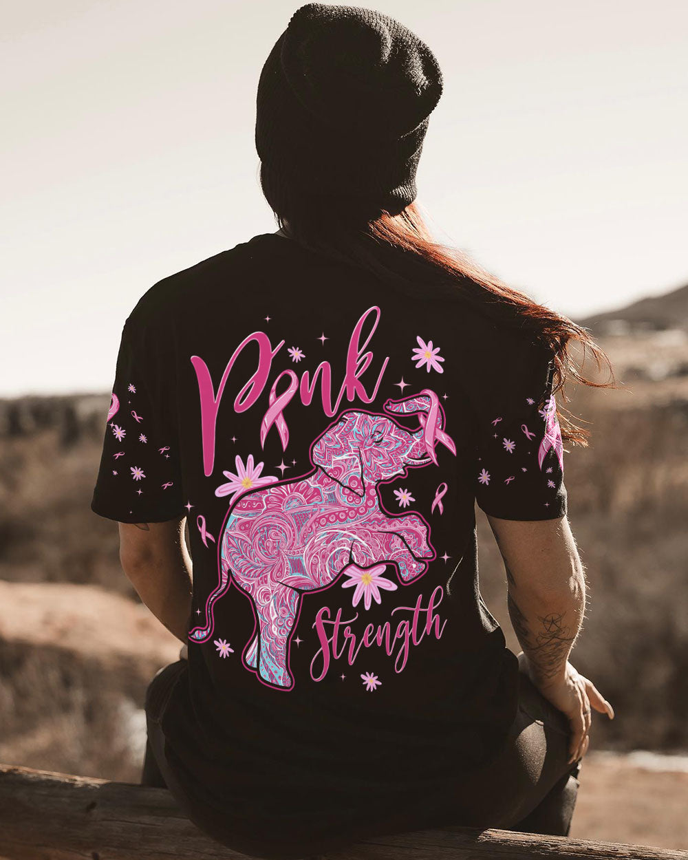 PINK STRENGTH ELEPHANT ALL OVER PRINT - TLTW0808232
