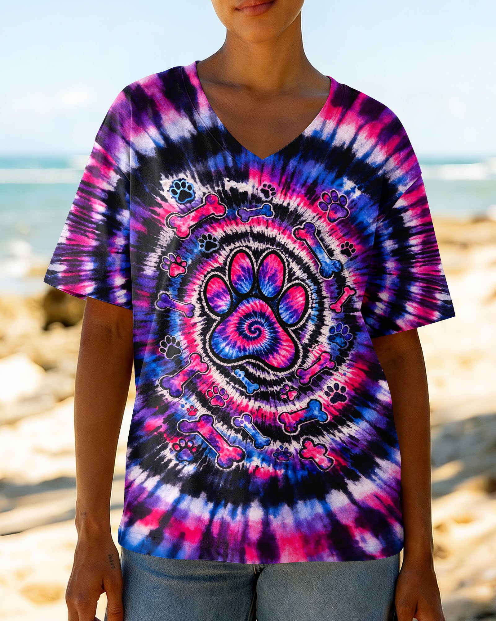 PAW PRINT BONES SWIRL ALL OVER PRINT - TLTW0903263