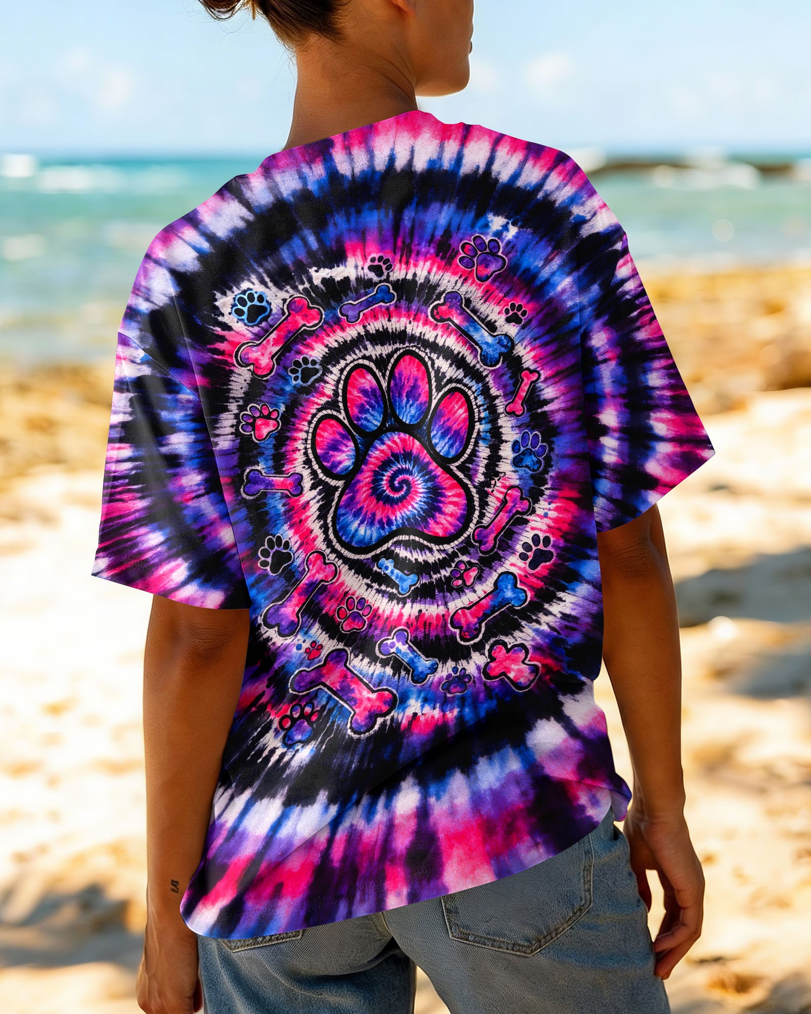 PAW PRINT BONES SWIRL ALL OVER PRINT - TLTW0903263
