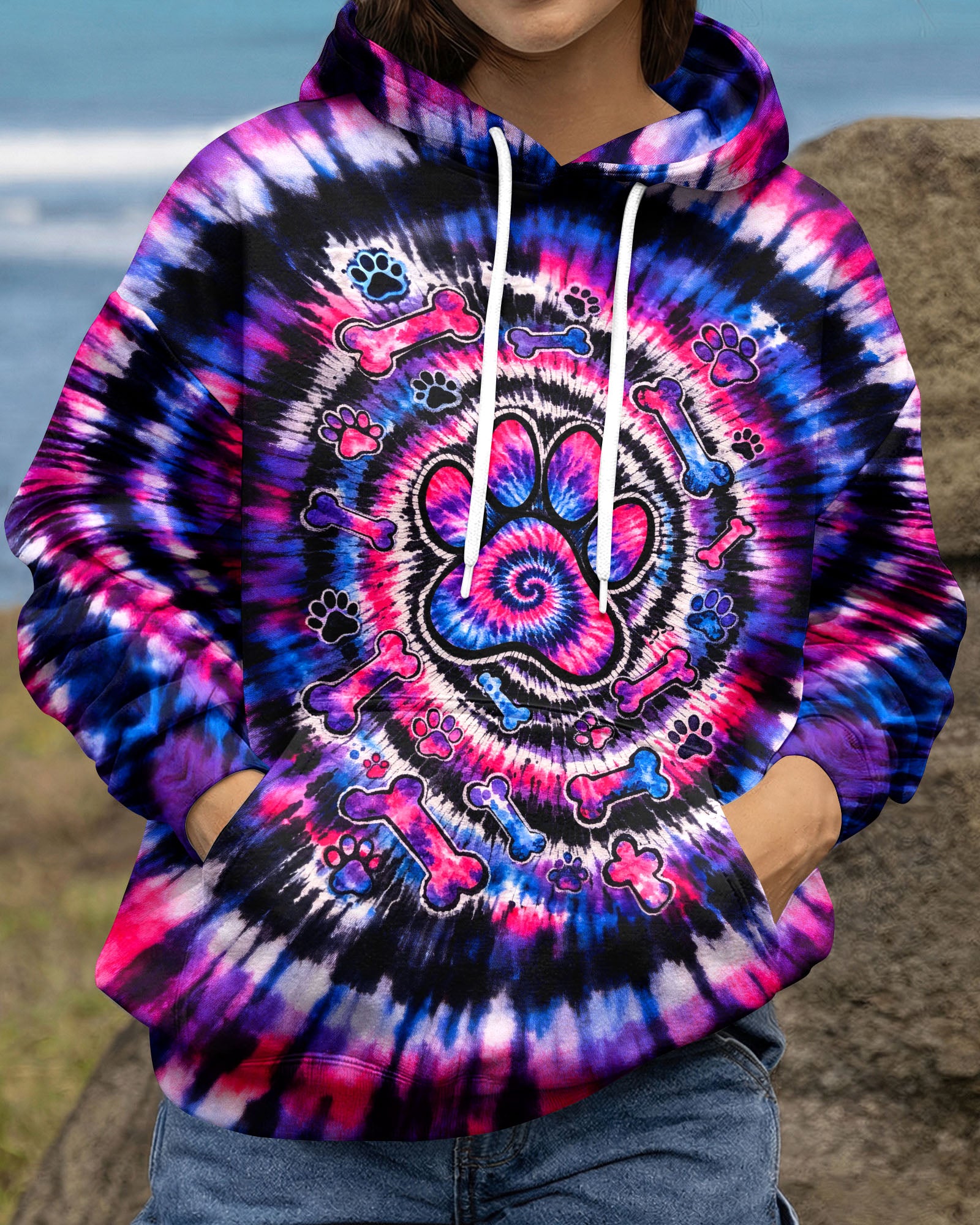 PAW PRINT BONES SWIRL ALL OVER PRINT - TLTW0903263