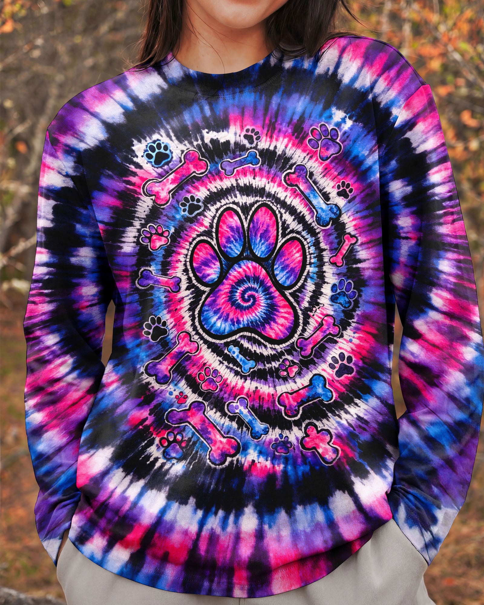 PAW PRINT BONES SWIRL ALL OVER PRINT - TLTW0903263