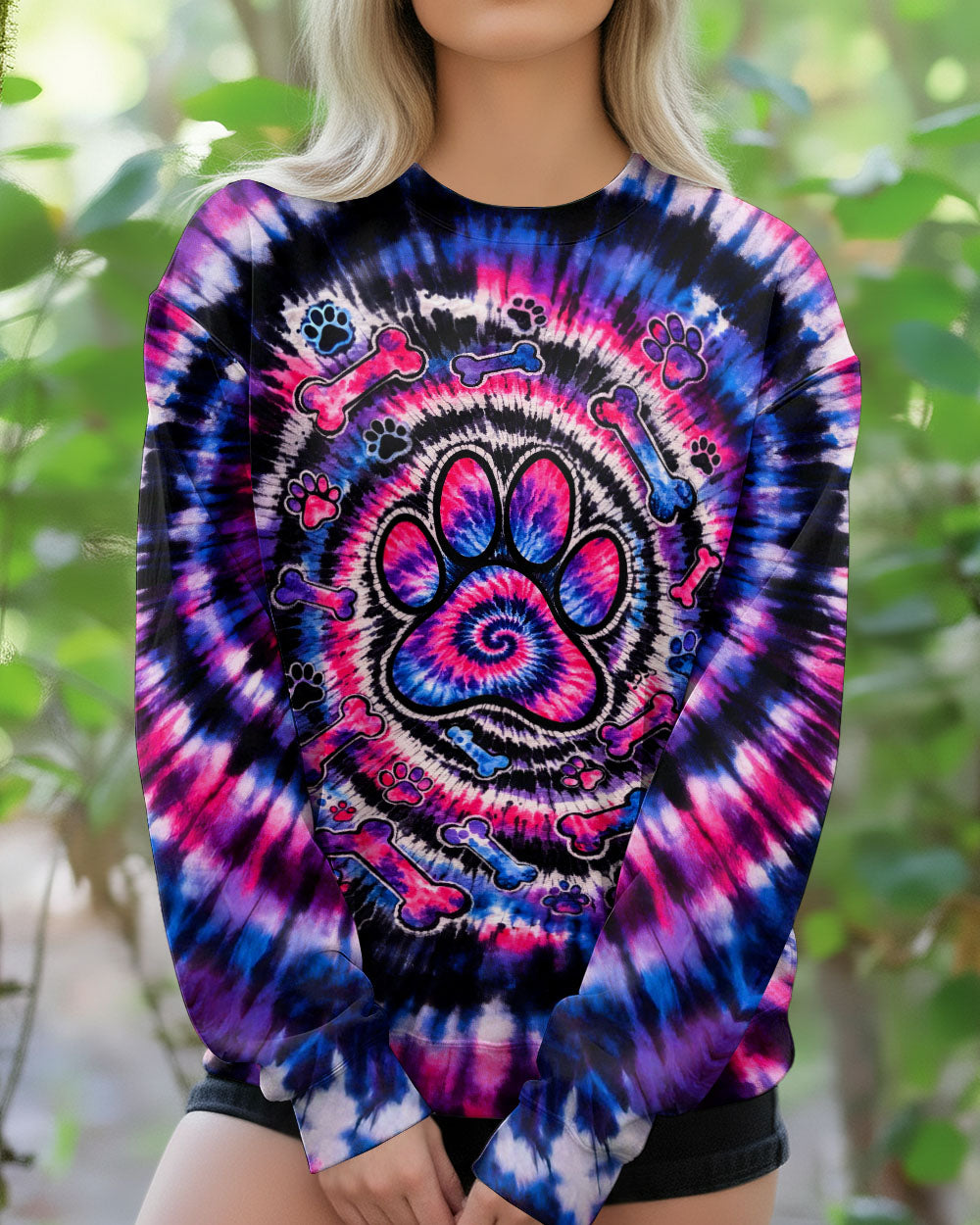 PAW PRINT BONES SWIRL ALL OVER PRINT - TLTW0903263