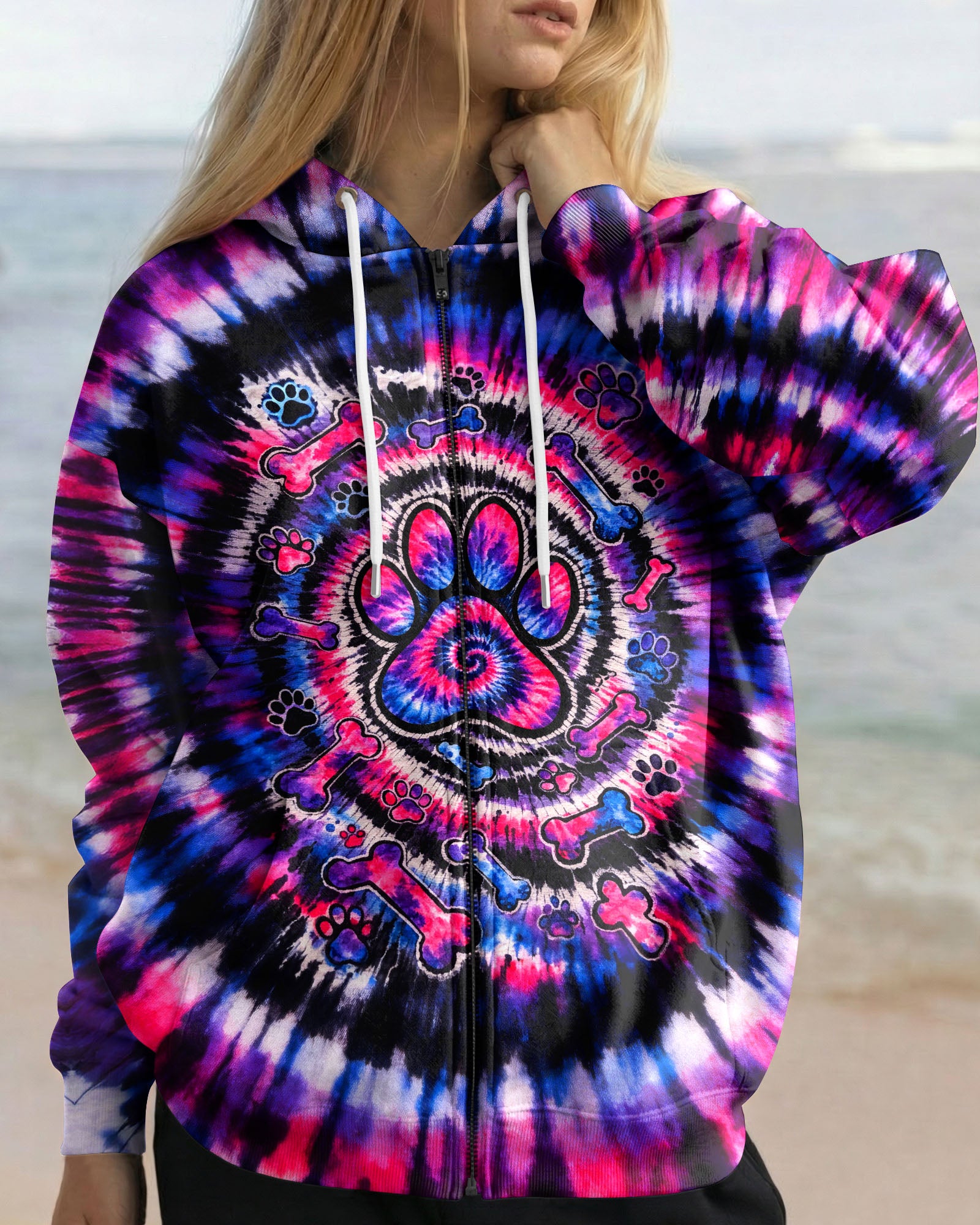 PAW PRINT BONES SWIRL ALL OVER PRINT - TLTW0903263