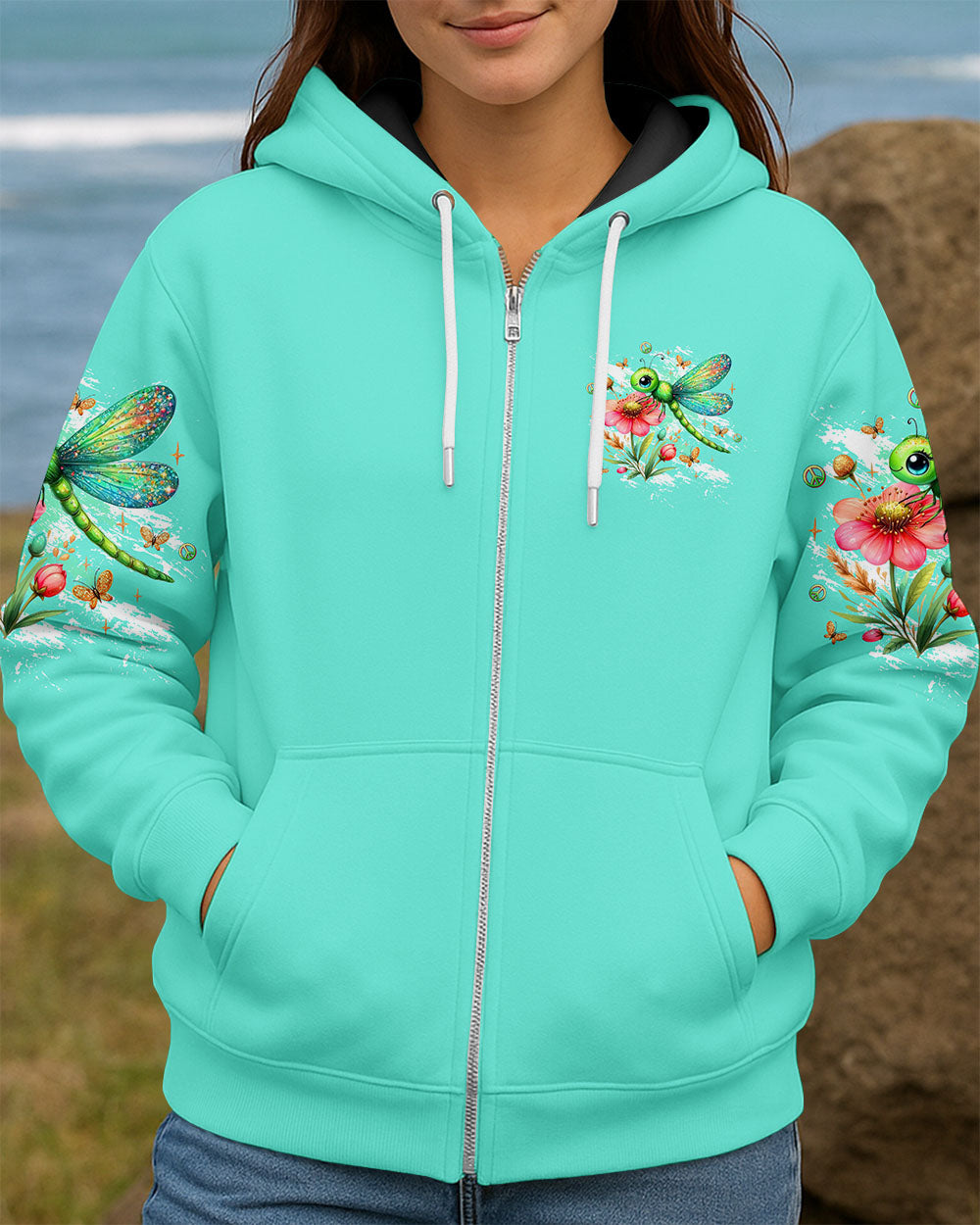 JUST BREATHE  BUTTERFLY DRAGONFLY ALL OVER PRINT - TLTW0910254