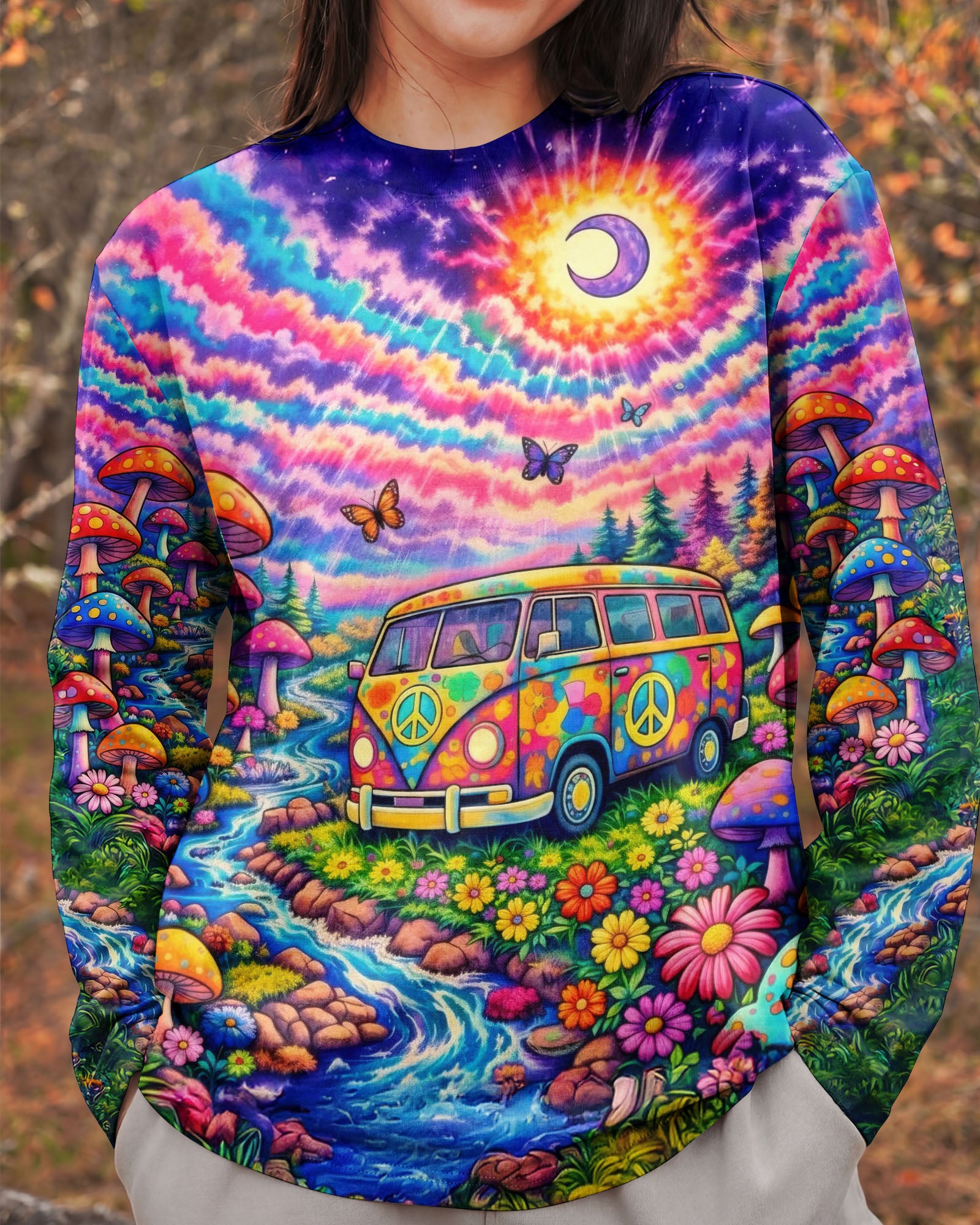HIPPIE BUS NATURE SWIRL ALL OVER PRINT - TLTW1001262