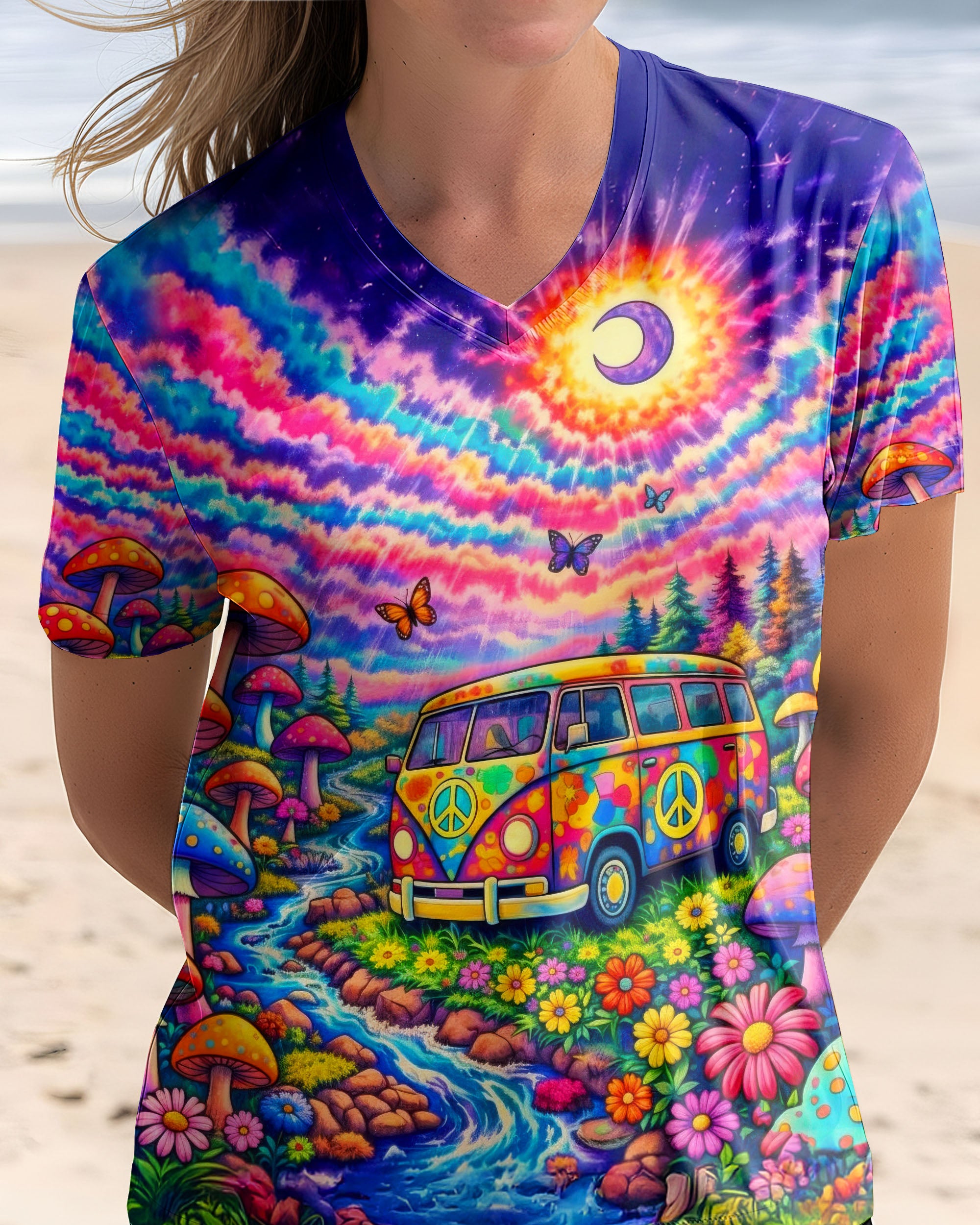 HIPPIE BUS NATURE SWIRL ALL OVER PRINT - TLTW1001262
