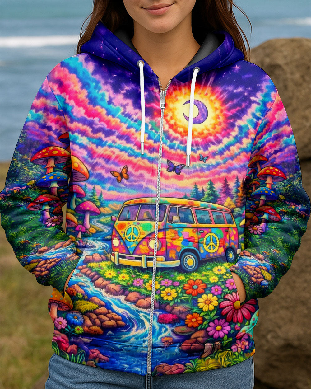 HIPPIE BUS NATURE SWIRL ALL OVER PRINT - TLTW1001262