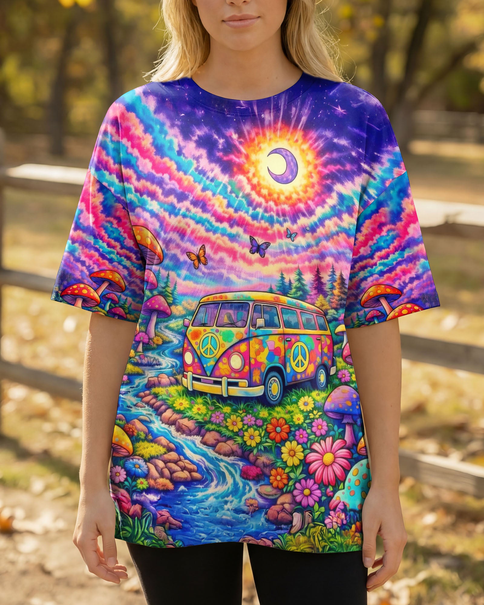 HIPPIE BUS NATURE SWIRL ALL OVER PRINT - TLTW1001262
