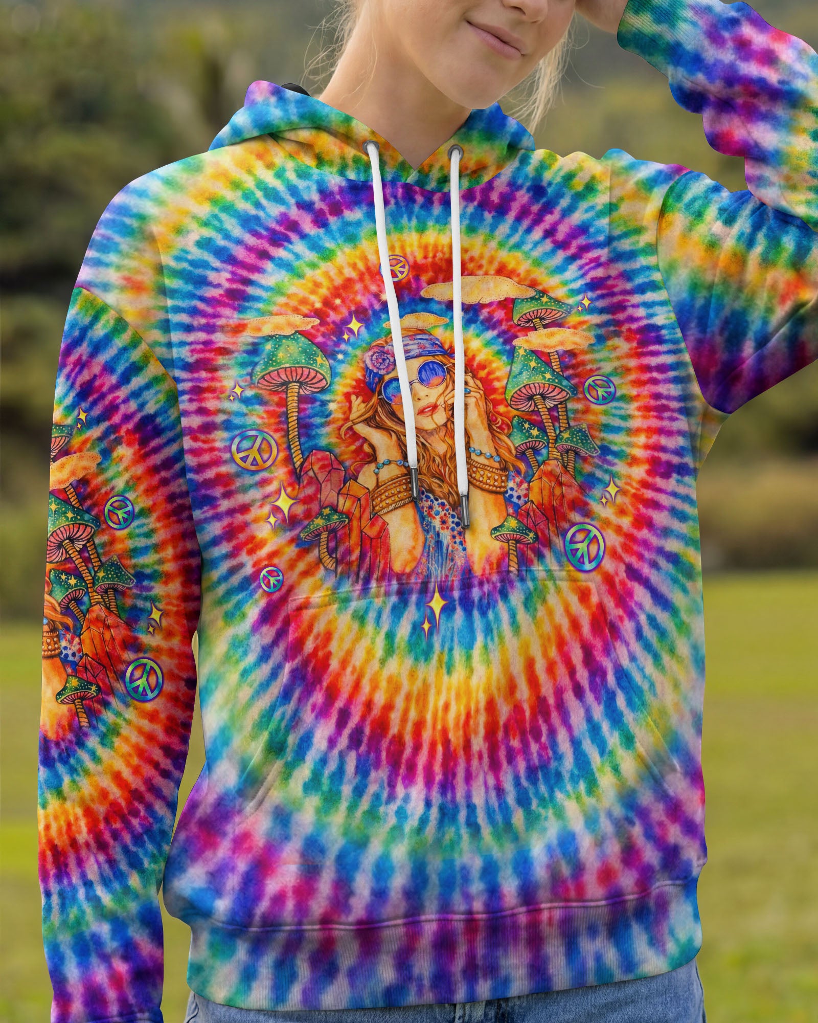 EAT MUSHROOMS SEE THE UNIVERSE SWIRL ALL OVER PRINT  - TLTW1002263