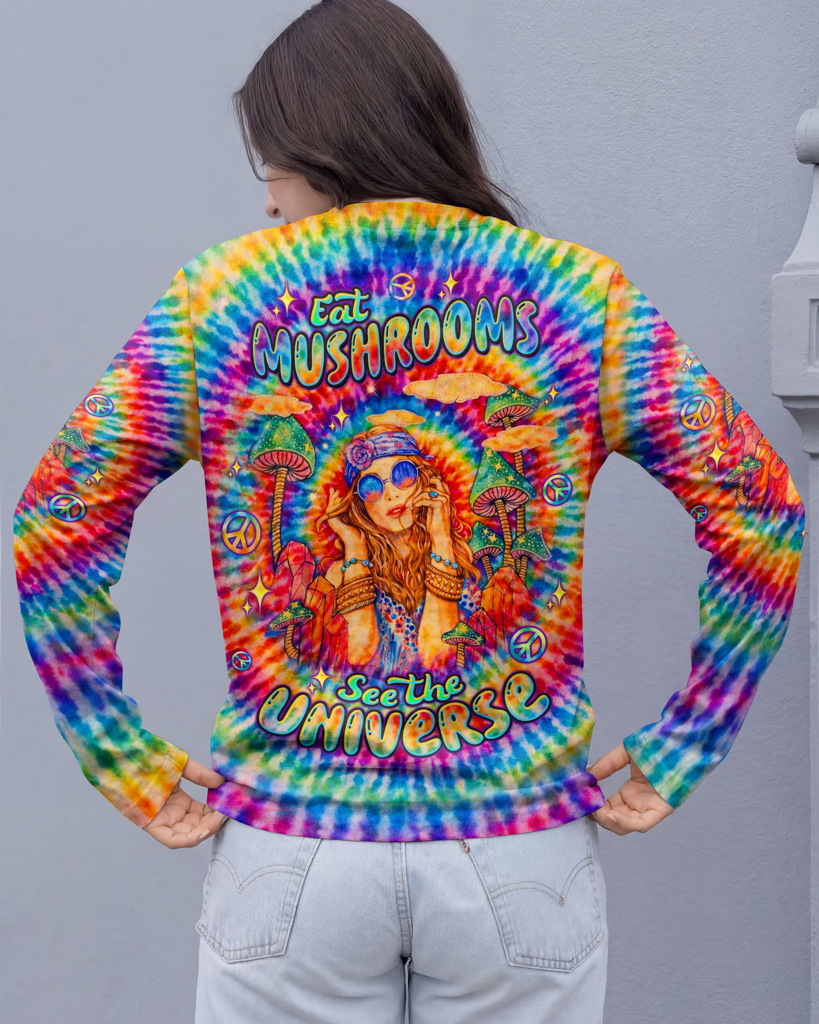 EAT MUSHROOMS SEE THE UNIVERSE SWIRL ALL OVER PRINT  - TLTW1002263